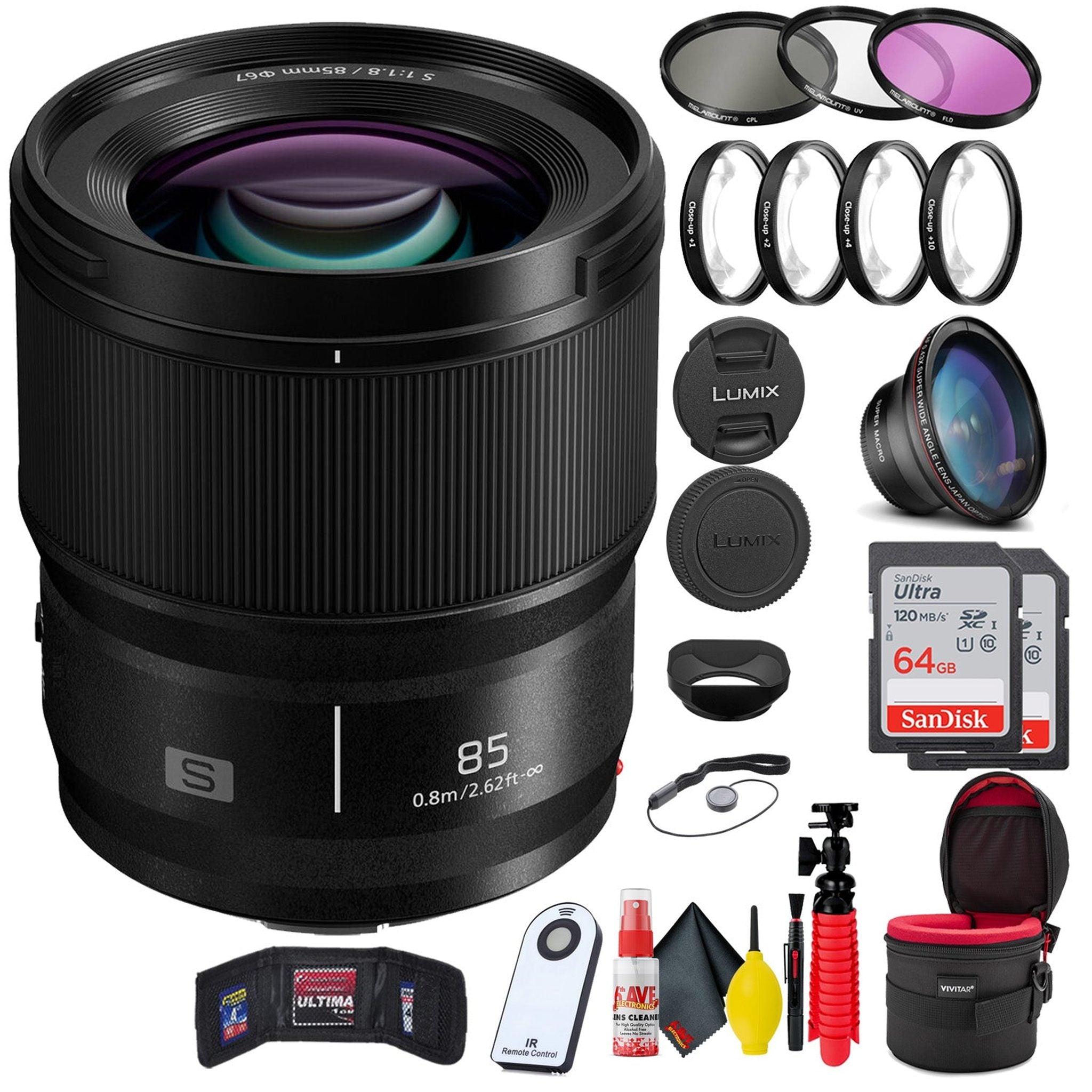 S 85mm f/1.8 Lens + Accessories Bundle Pro Bundle 6th Ave Electronics