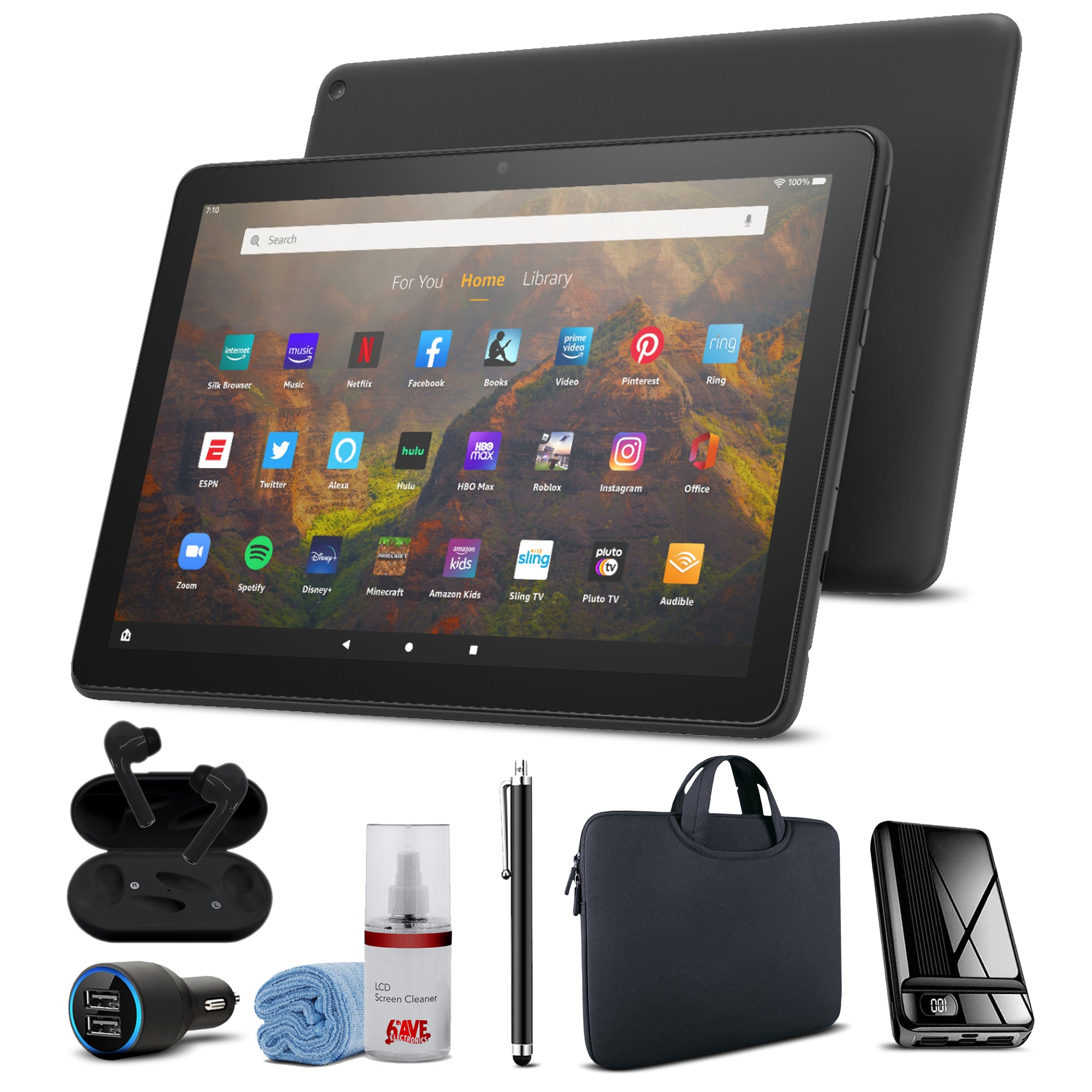 Amazon Fire HD 10 32GB 10.1" Tablet 2021 - Black with Deluxe Accessories