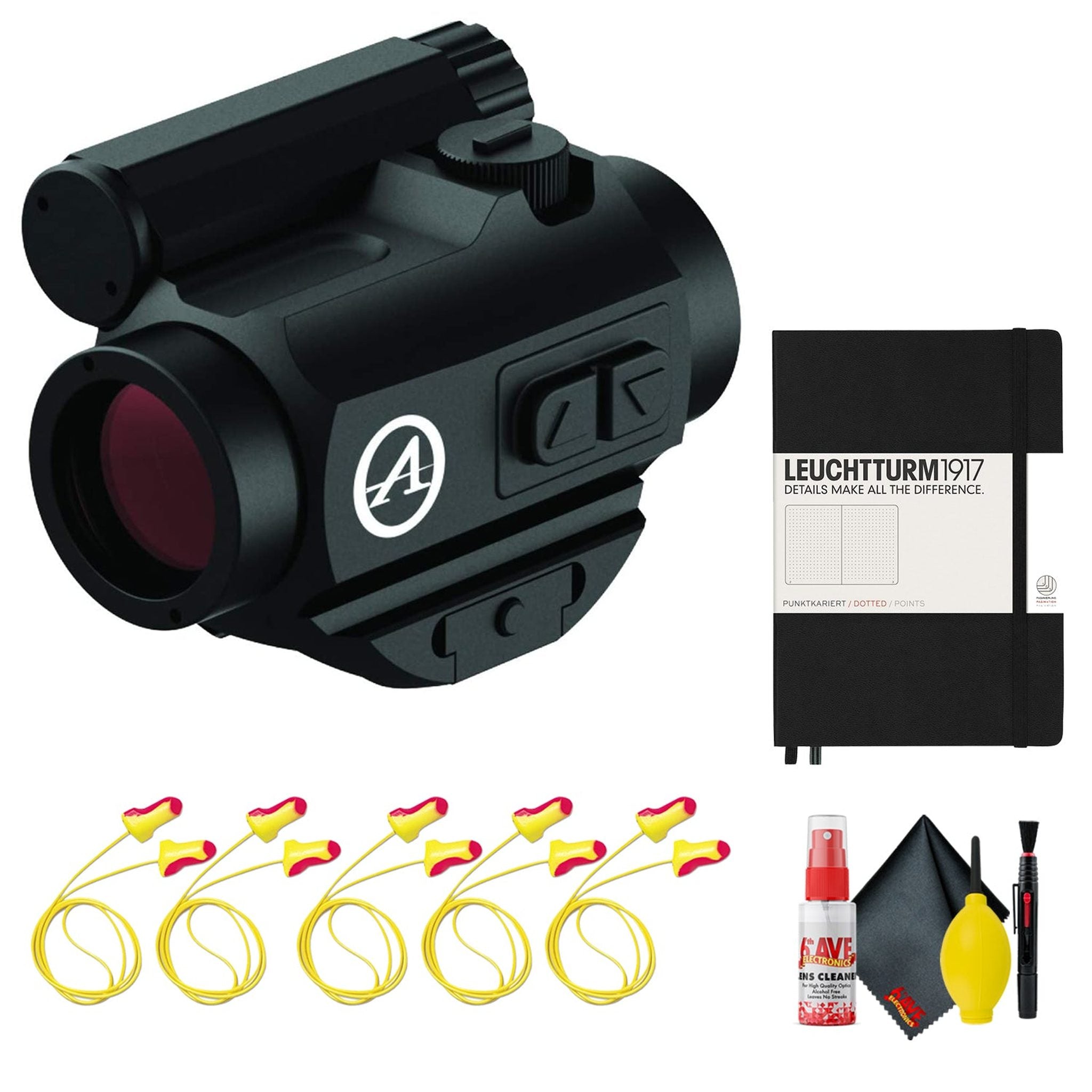 Athlon Optics Midas TSR2 Red Dot + Notebook With Pen + Lens Cleaning Kit Bundle Athlon