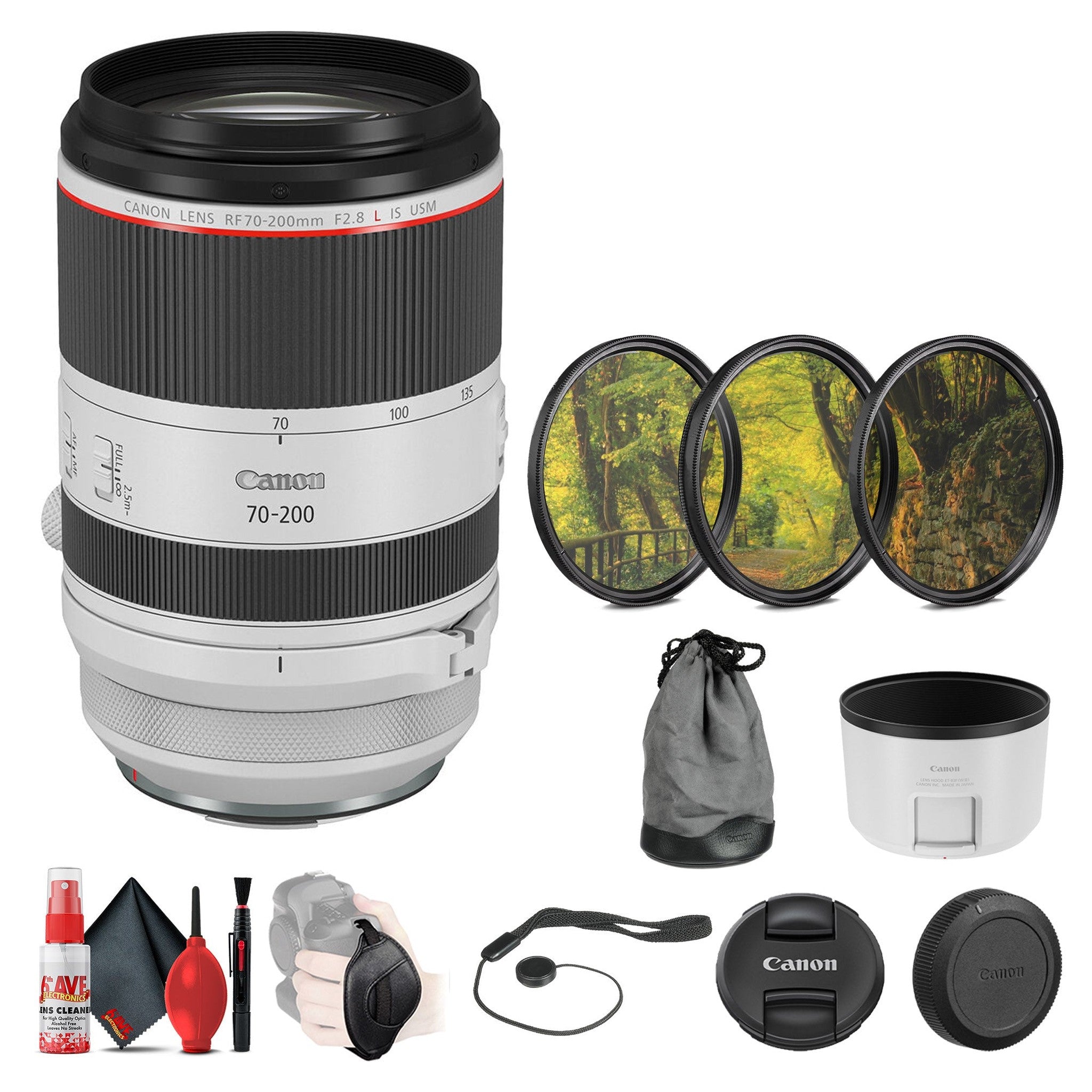 Canon RF 70-200mm f/2.8 L IS USM Lens + 3-Piece Filter Set + More Canon