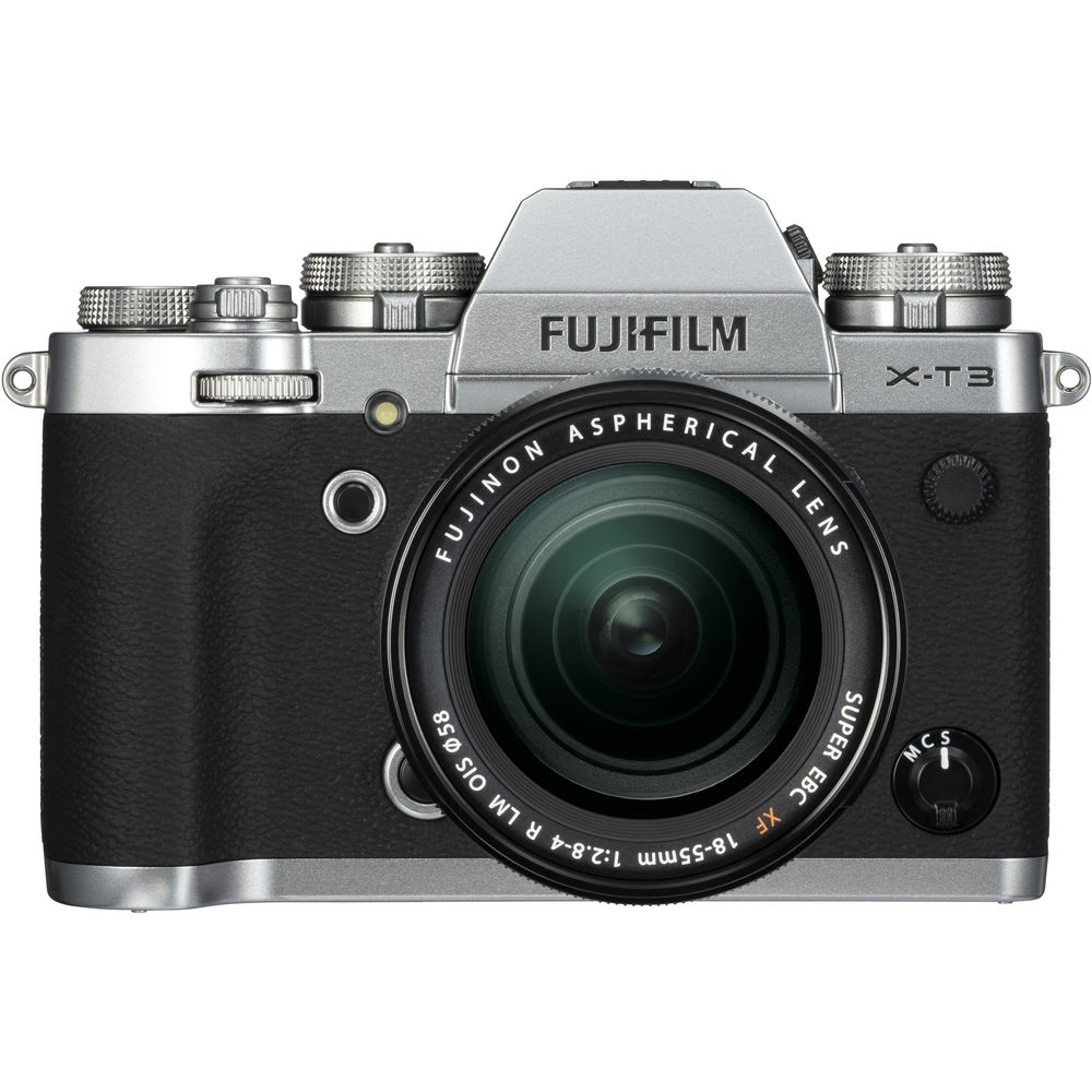 FUJIFILM X-T3 Camera + 18-55mm Lens (Silver) + 64GB SD Card + Extra Battery