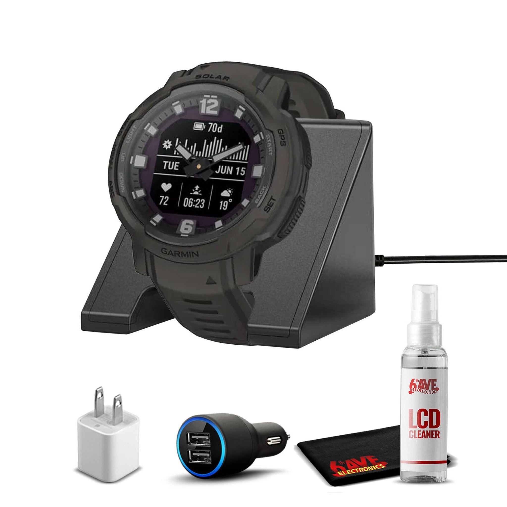 Garmin Instinct Crossover Solar Smartwatch with Standard Accessories Garmin