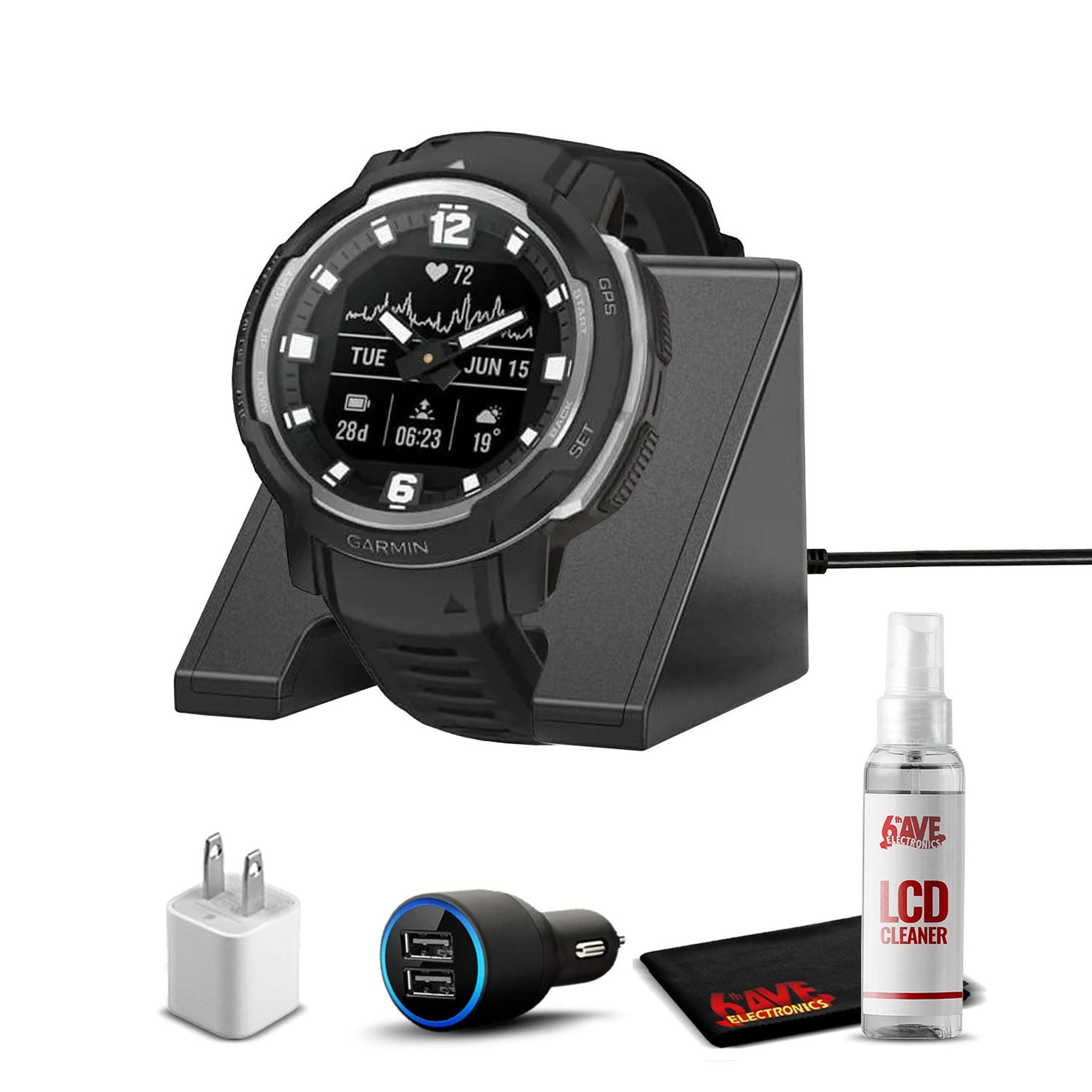 Garmin Instinct Crossover Smartwatch Black with Standard Accessories Garmin