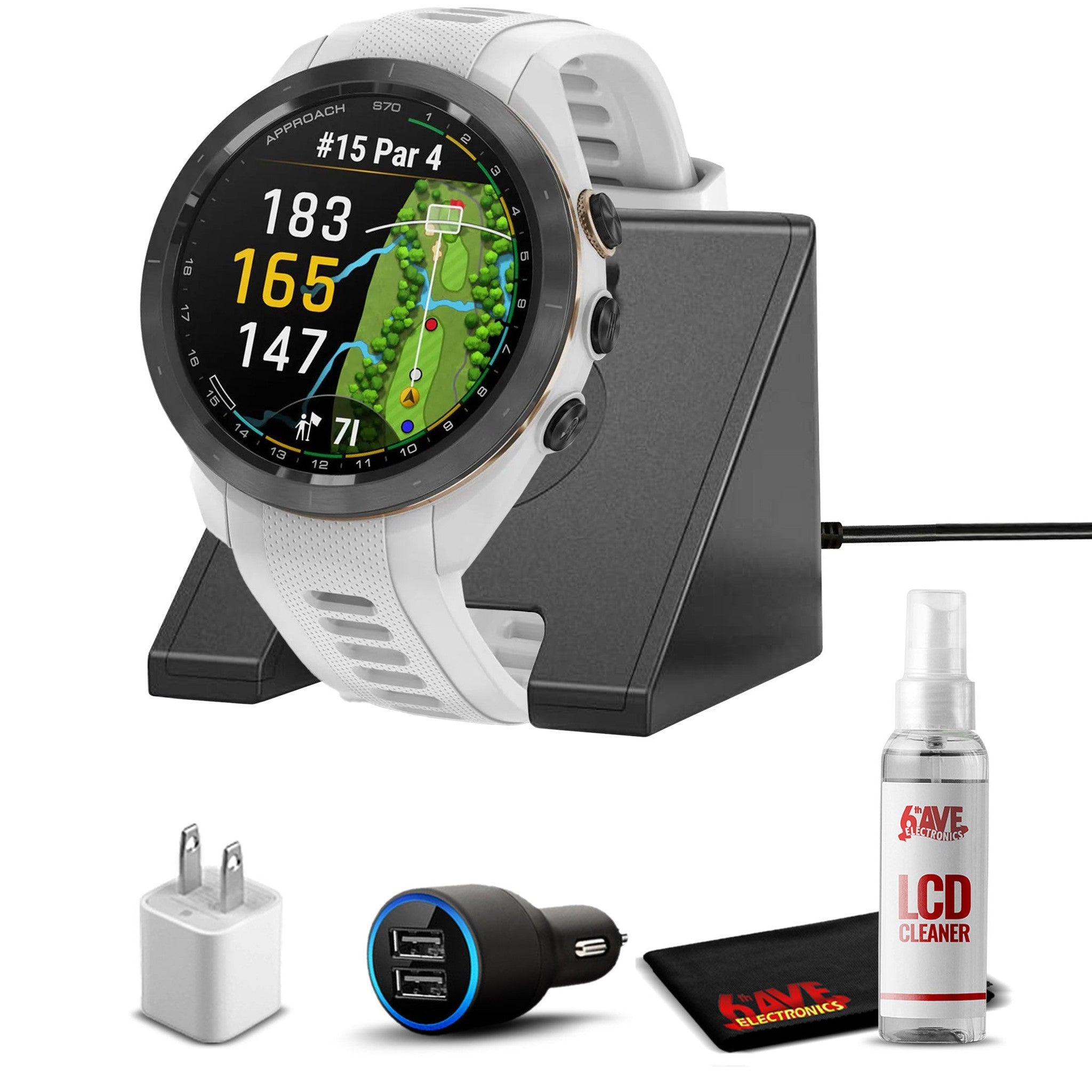 Garmin Approach S70S, White 42mm with Accessories Garmin