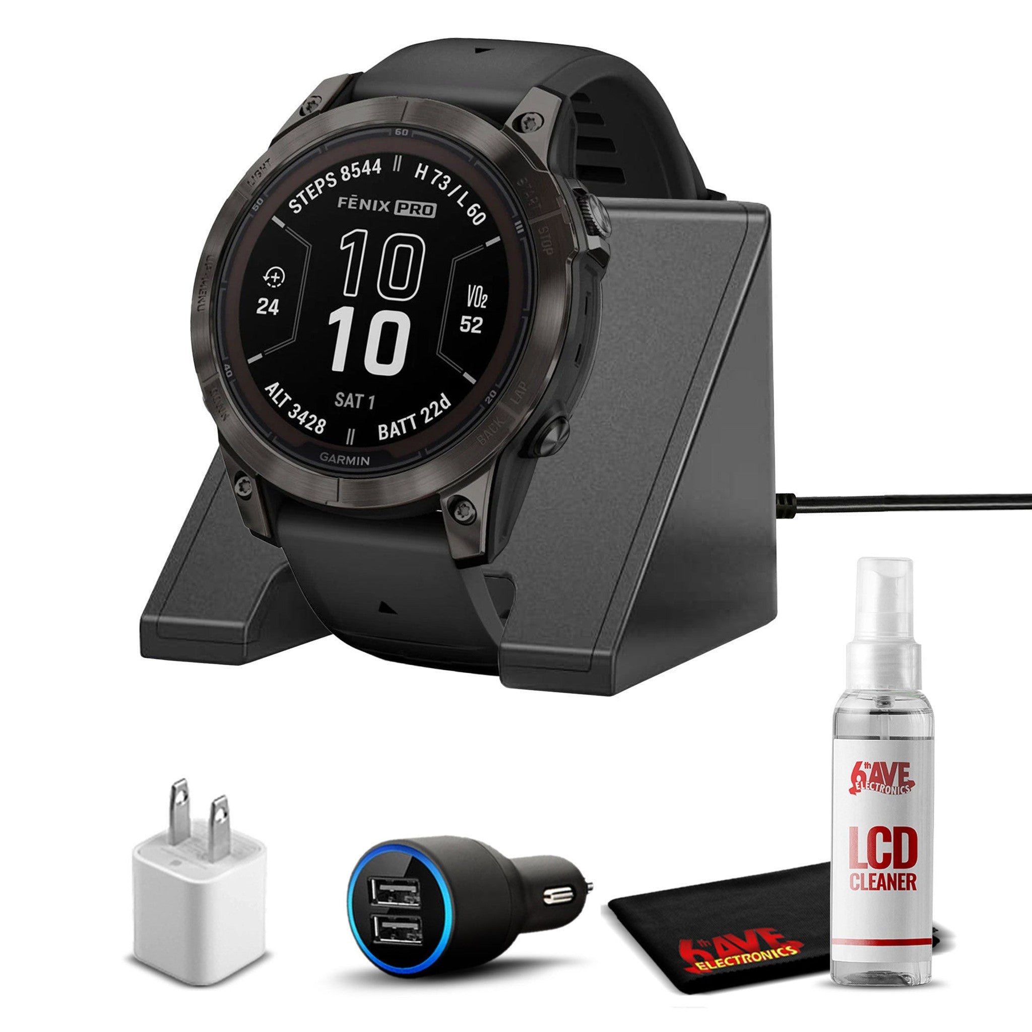 Garmin fenix 7 Pro Solar Sapphire Carbon Gray Titanium Black with Accessories Garmin