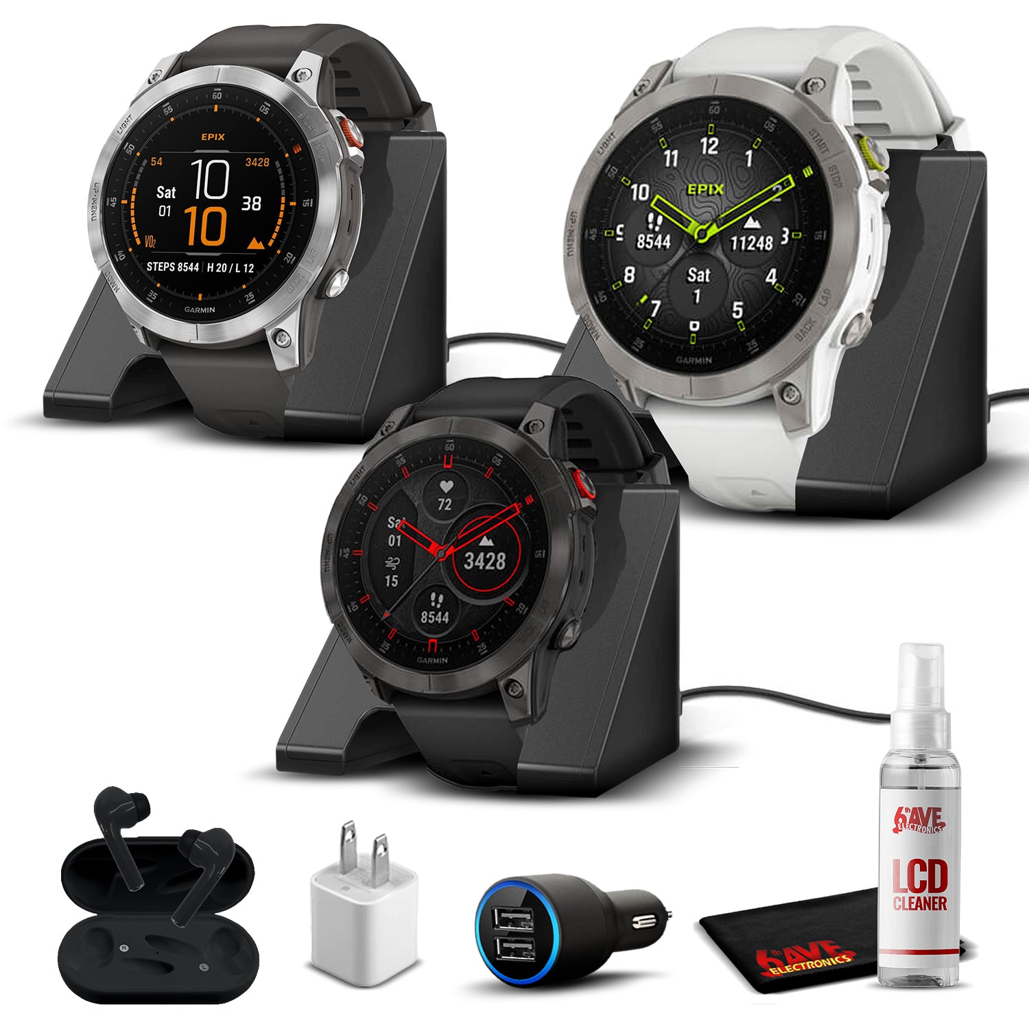 Garmin Epix Gen 2 2022 GPS Premium Fitness Smartwatch with Deluxe Accessory Kit -