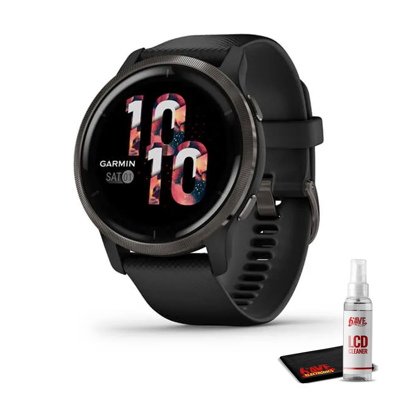 Garmin Venu 2 GPS Smartwatch with 6Ave Cleaning Kit