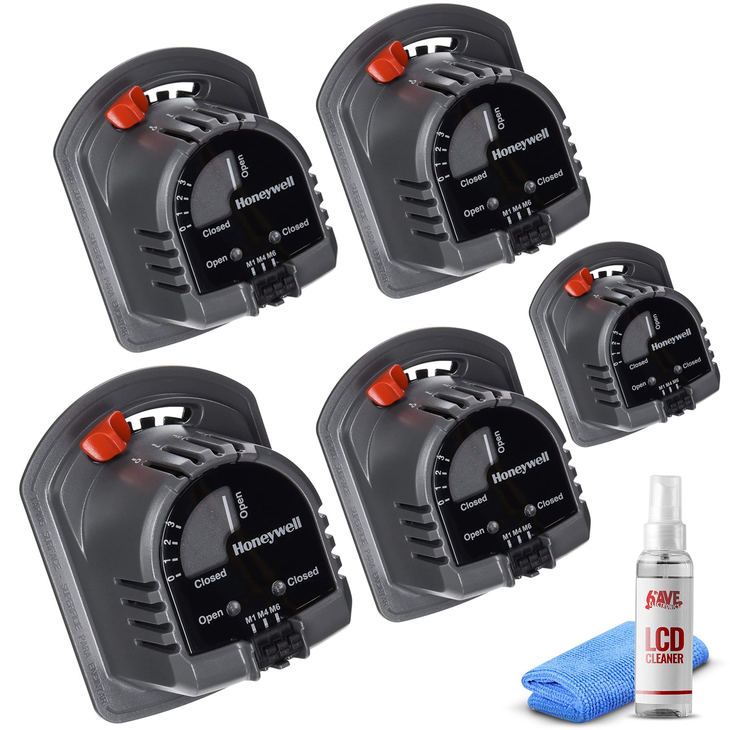 5-Pack Honeywell Replacement Motor for Ard and Zd Zone Dampers 24V + LCD Cleaner