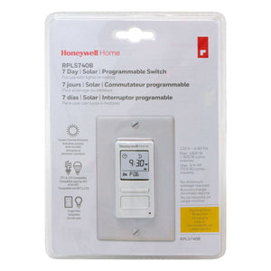 Honeywell Home 7-Day Programmable Light Switch Timer -White + LCD Cleaner