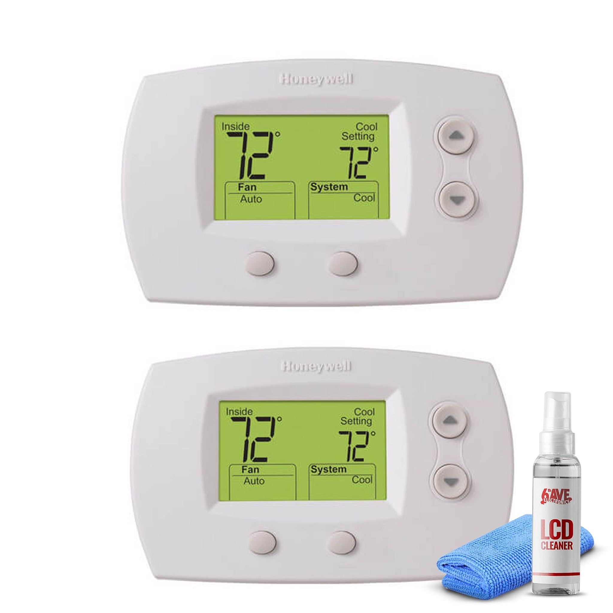 2-Pack Honeywell TH5220D1029 Focuspro 5000 Non-Programmable Thermostat