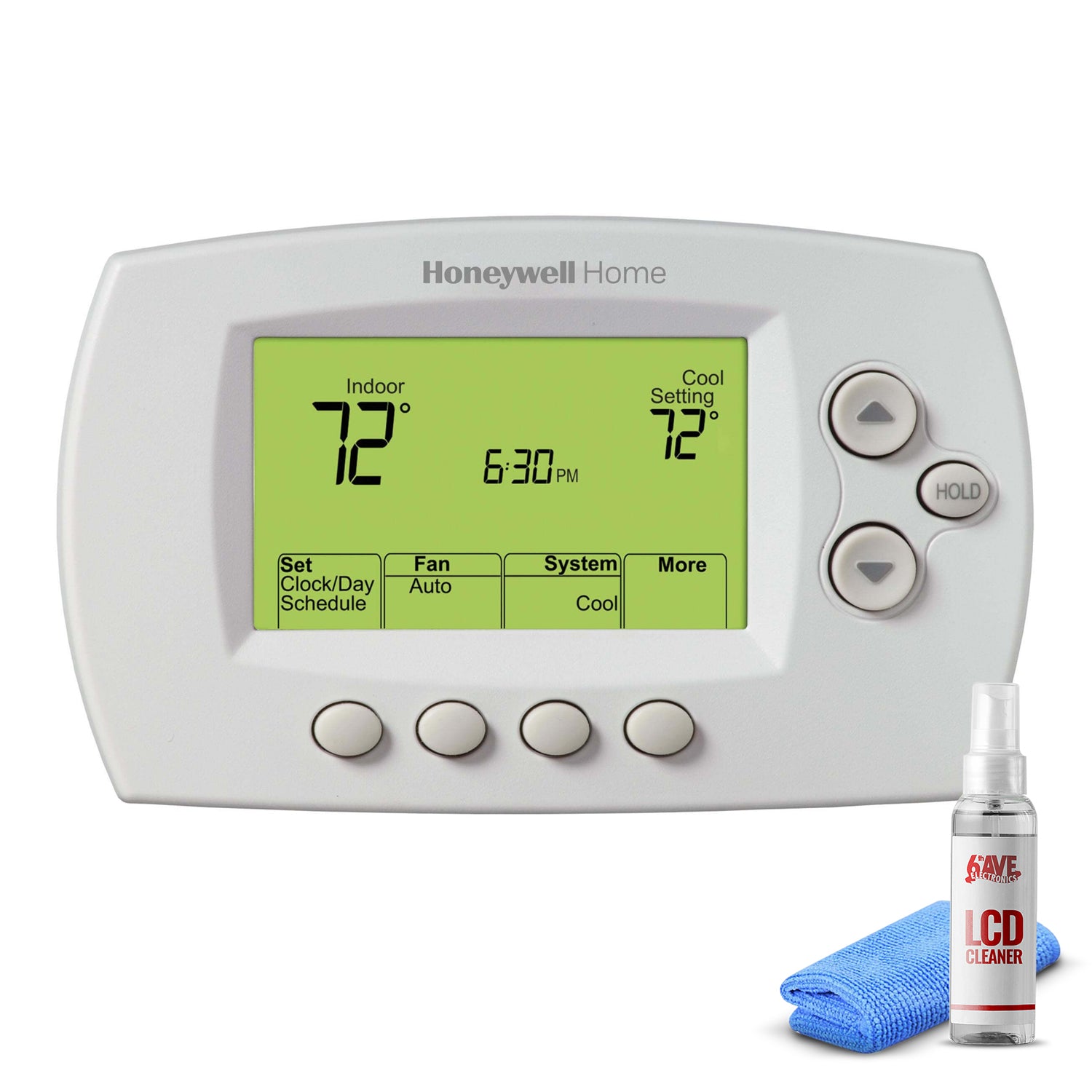 Honeywell Wireless FocusPRO Programmable Thermostat (YTH6320R1001) + LCD Cleaner