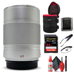 Leica APO-Macro-Elmarit-TL 60 mm f/2.8 ASPH Lens - Silver + 6Ave Accessory Kit Leica