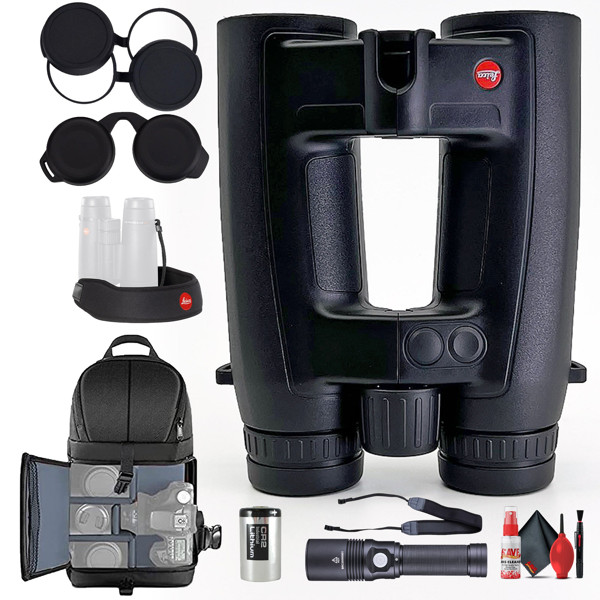 Leica 8x42 Geovid 3200.COM Rangefinder Binocular + 6Ave Accessory Kit
