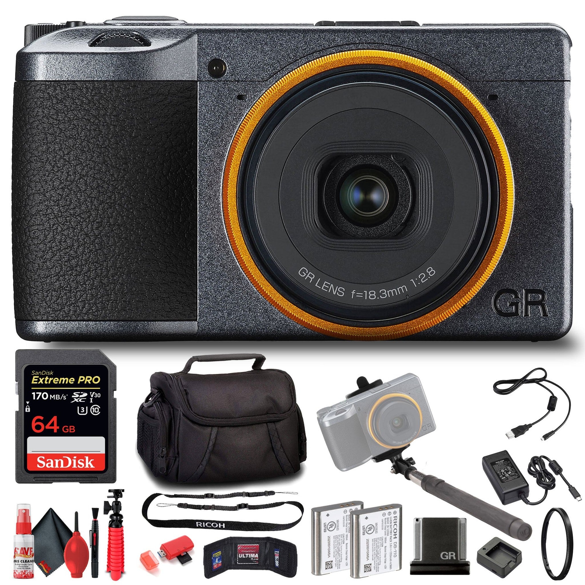 Ricoh GR III Digital Camera Street Edition with Deluxe Accessory Kit Ricoh
