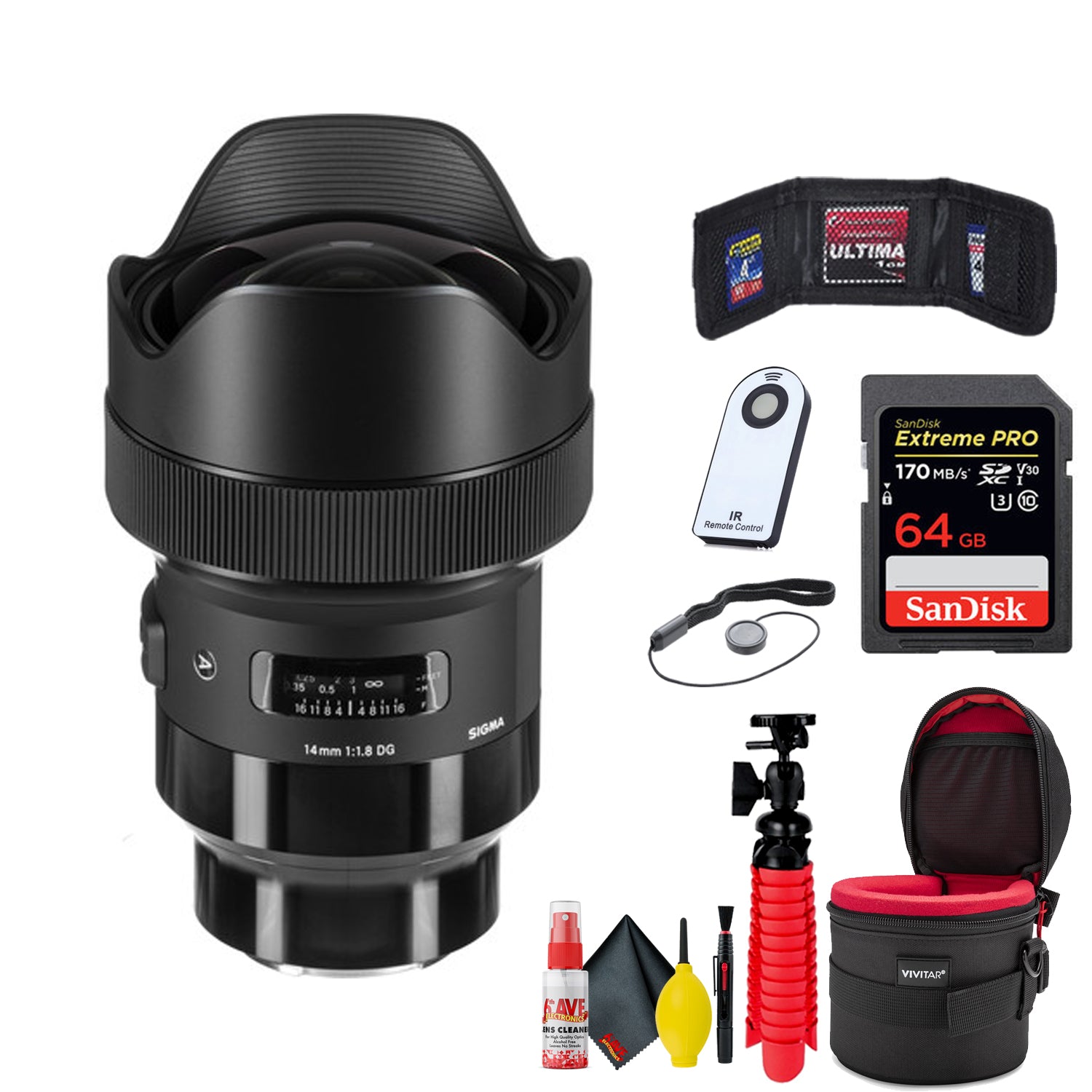 Sigma 14mm f/1.8 DG HSM Art Lens for Sony E Extreme Bundle With Accessories