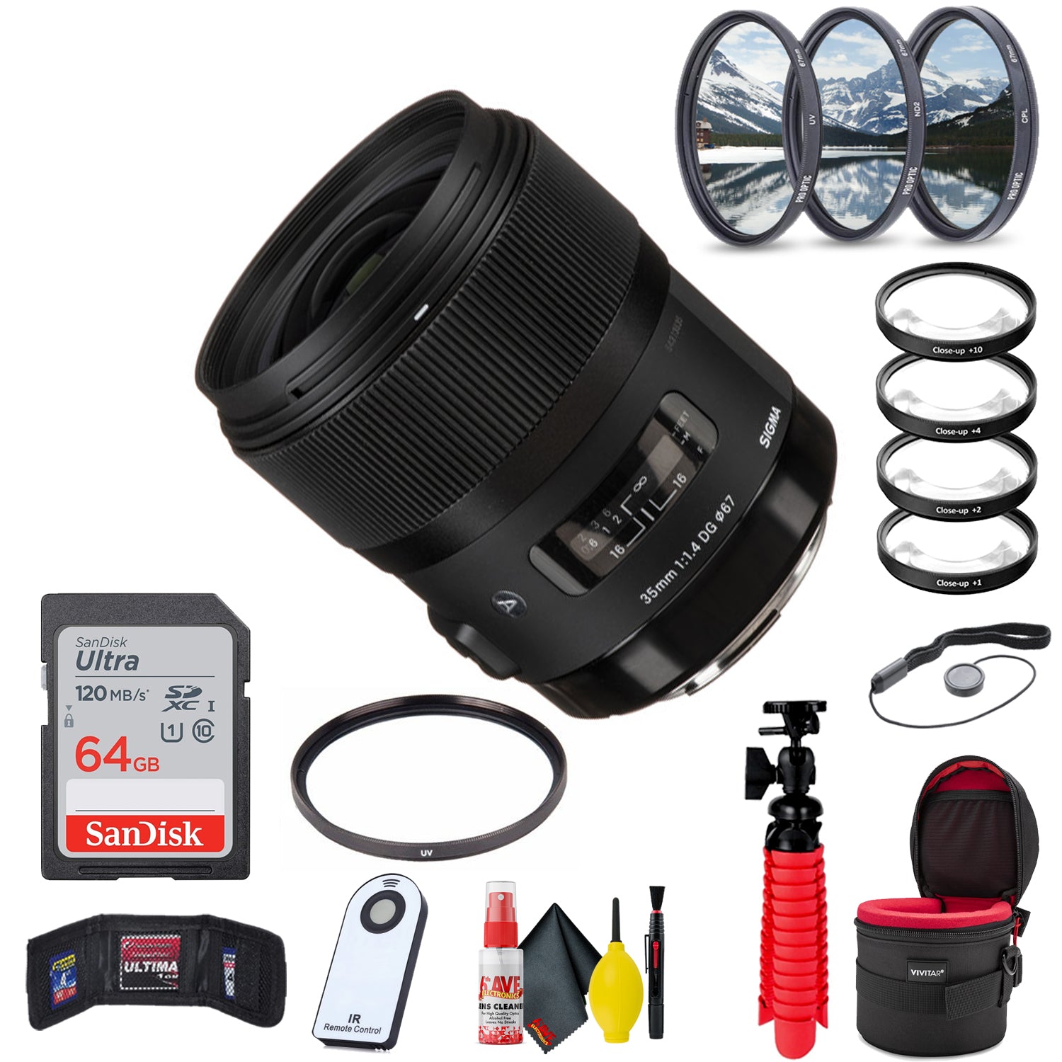 Sigma 35mm f/1.4 DG HSM Art Lens for Canon EF (Deluxe Bundle) With Accessories
