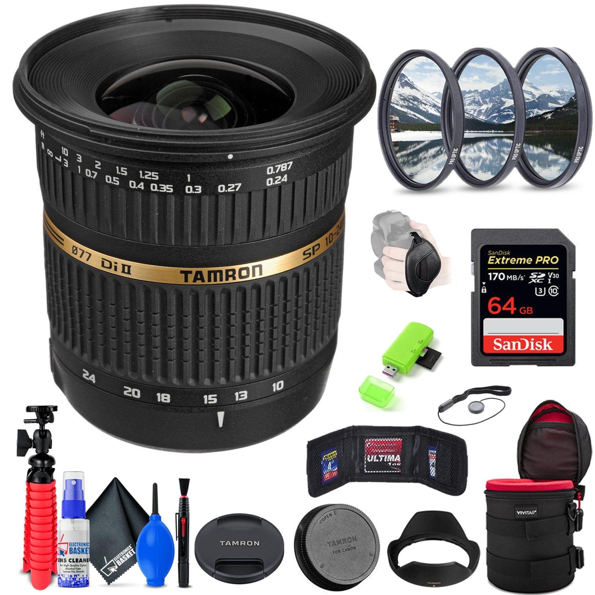 Tamron SP AF 10-24mm f / 3.5-4.5 DI II Lens For Sony + Accessories INTL Model