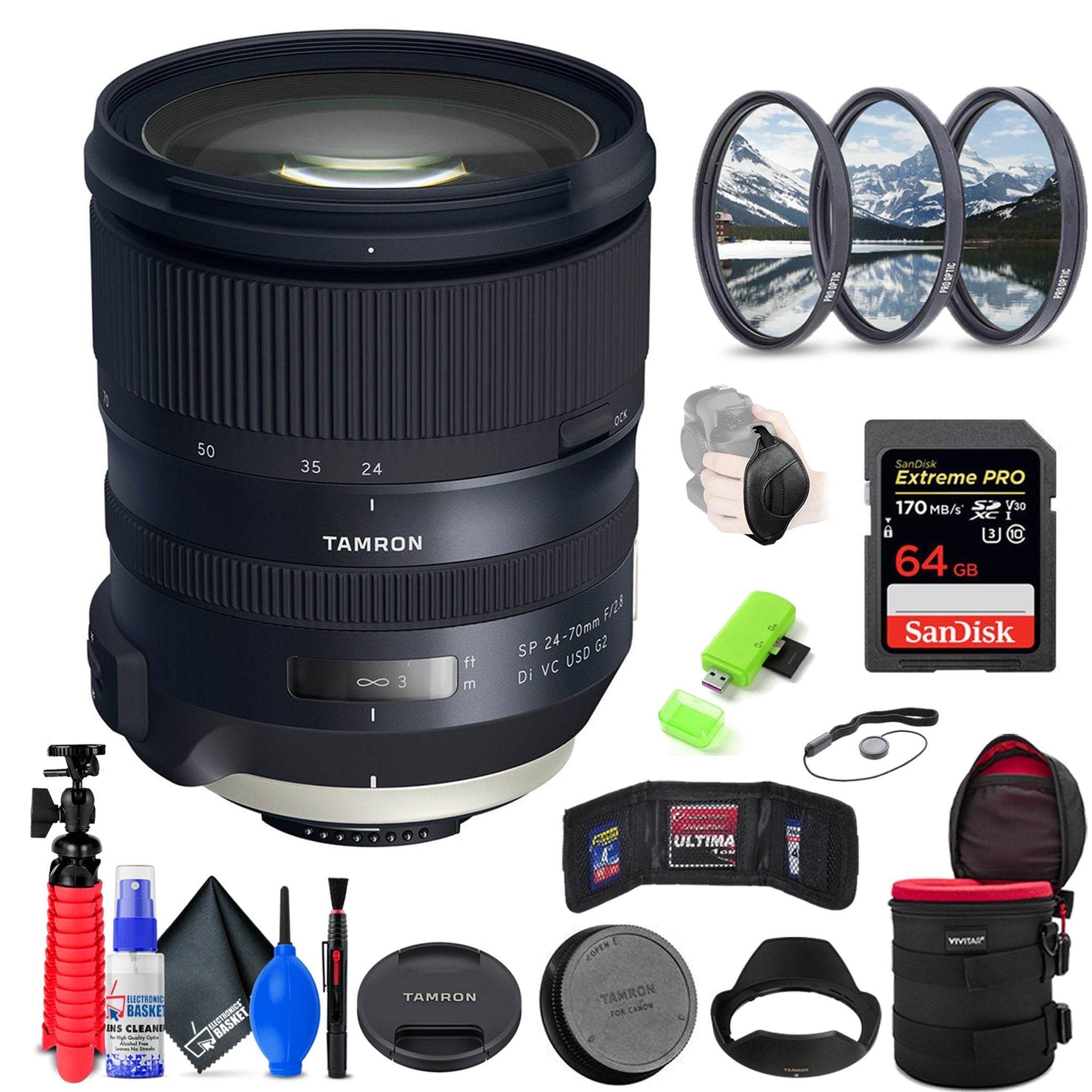 Tamron SP 24-70mm f/2.8 Di VC USD G2 Lens for Nikon F + Accessories INTL Model Tamron