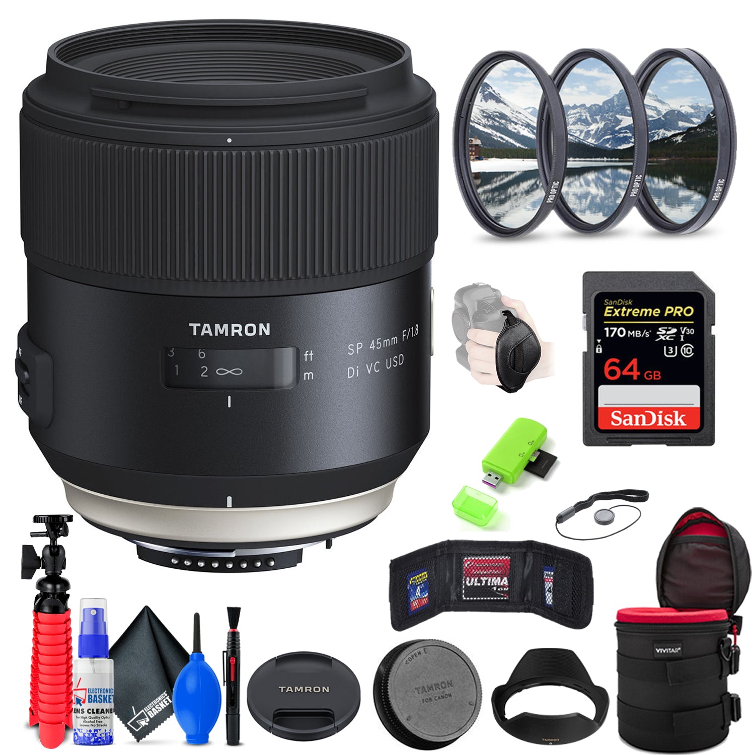 Tamron SP 45mm f/1.8 Di VC USD Lens for Nikon F + Accessories (INTL Model)