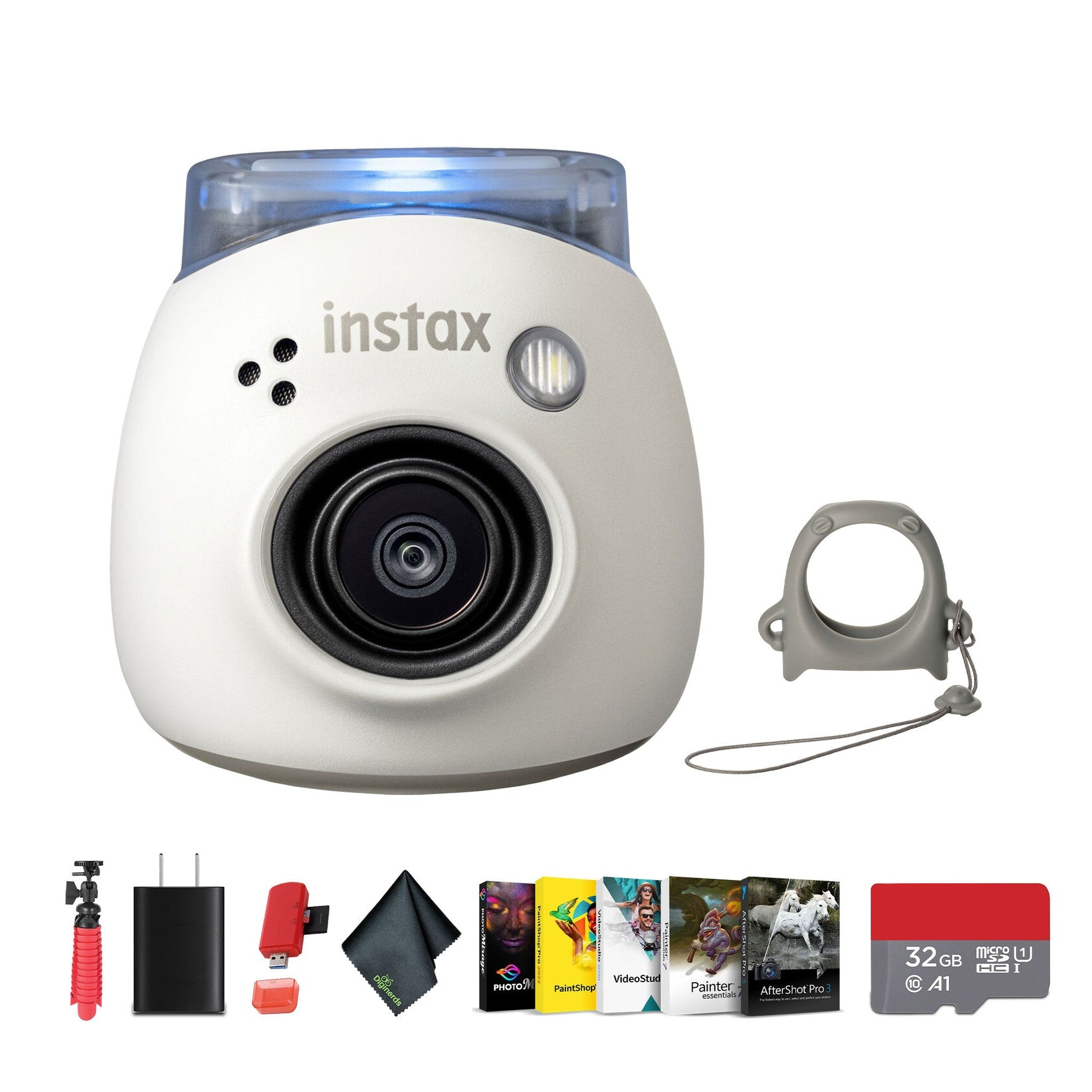 FUJIFILM INSTAX PAL Digital Camera MilkyWhite , Memory Card Wallet, Memory Card