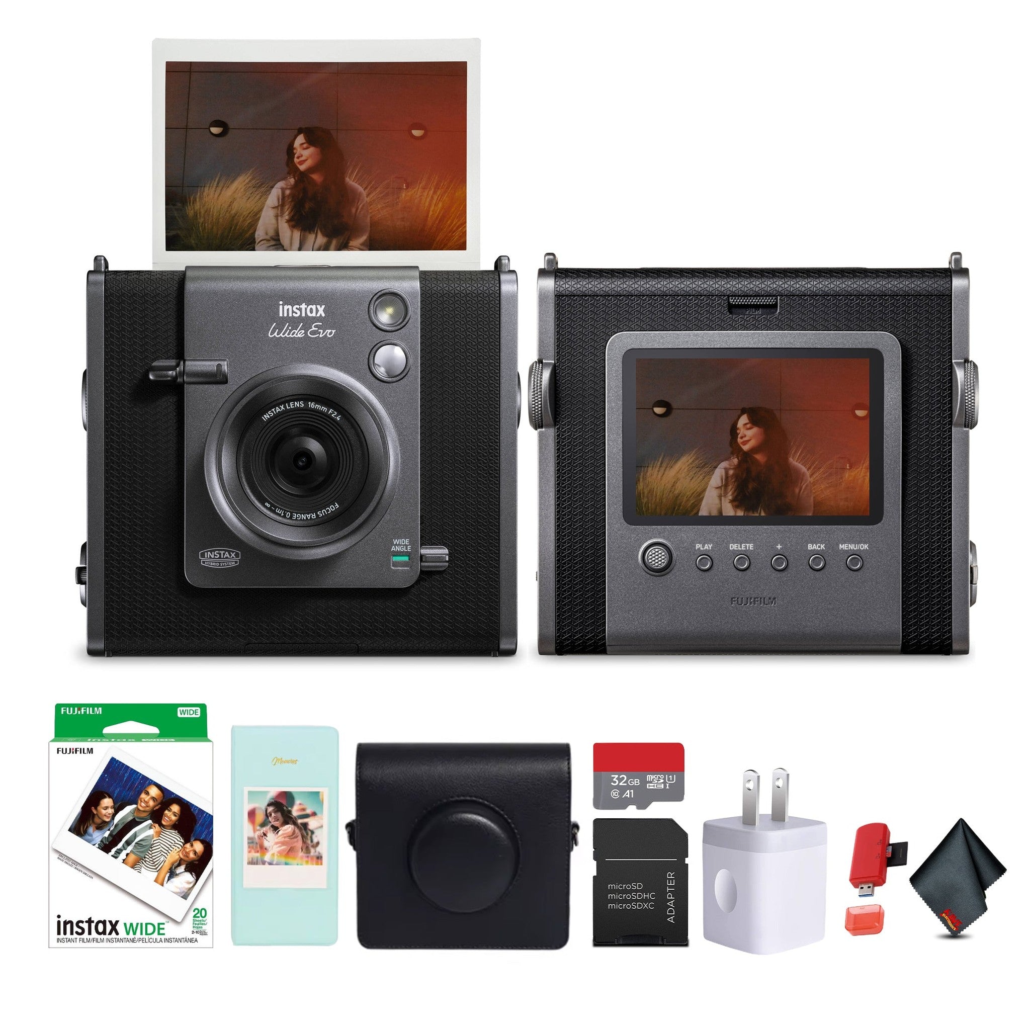 FUJIFILM INSTAX WIDE EVO Hybrid Instant Film Camera, instax Wide Instant Film