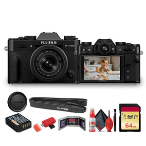 FUJIFILM X-T30 III Mirrorless Camera with 13-33mm f/3.5-6.3 Lens Black Bundle With 64GB Memory Card