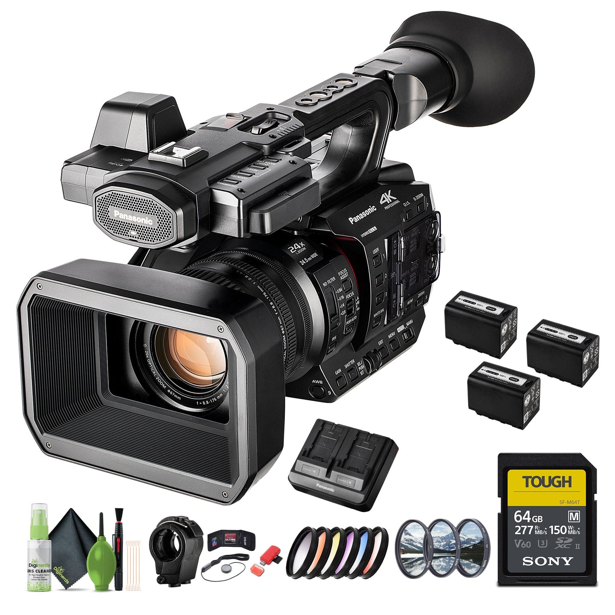 Panasonic AG-X20ED / HC-X20 4K Professional Camcorder 20x Zoom UHD 60p + 64GB Memory Card