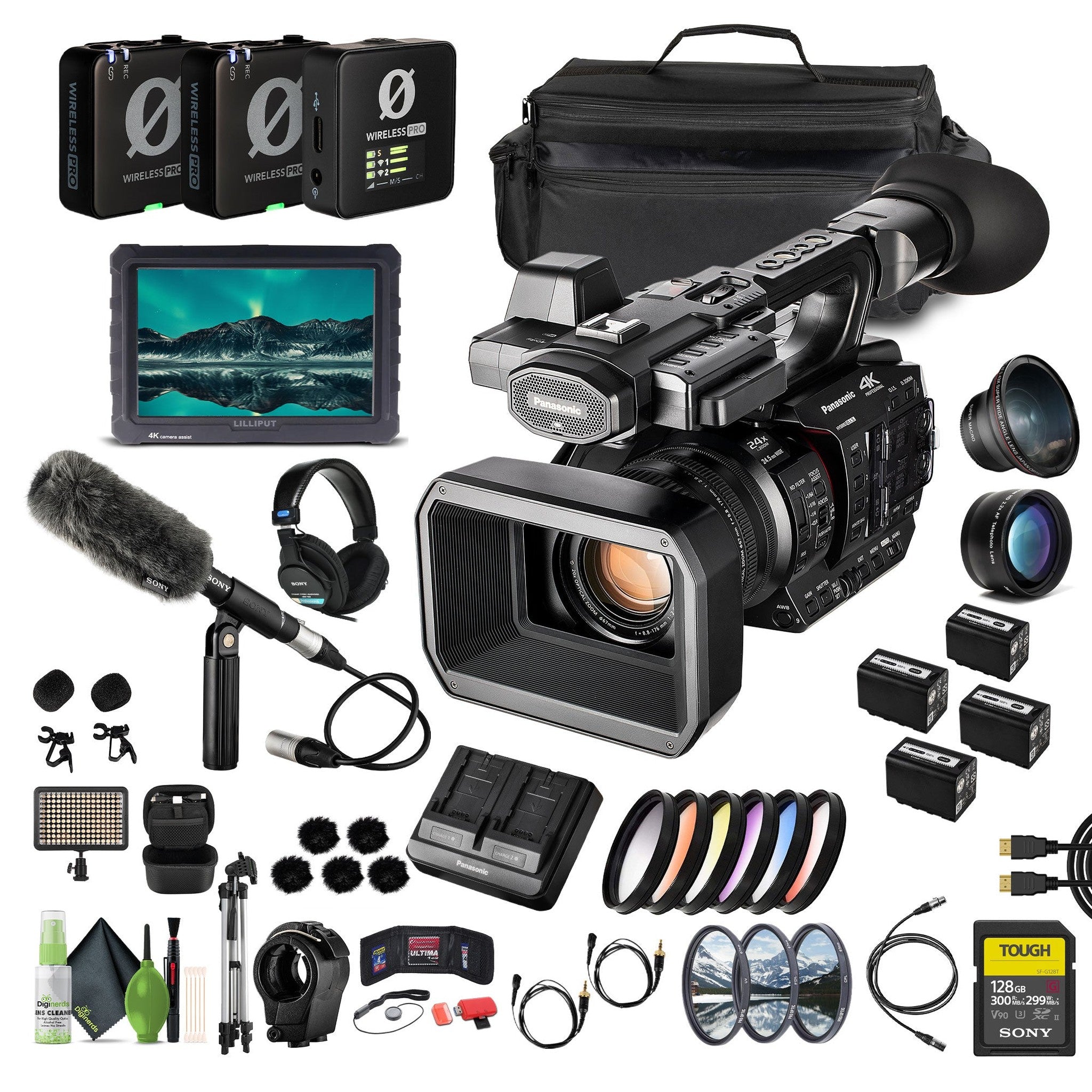 Panasonic AG-X20ED / HC-X20 Professional 4K UHD Camcorder 20x Optical Zoom XLR Audio + 128GB Memory Card