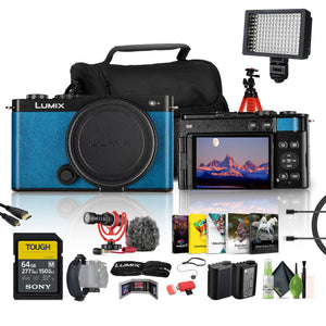 Panasonic Lumix S9 Camera Blue , Rode VideoMicro Camera-Mount Shotgun Microphone