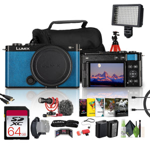 Panasonic Lumix S9 Camera Blue , Rode VideoMicro Camera-Mount Shotgun Microphone