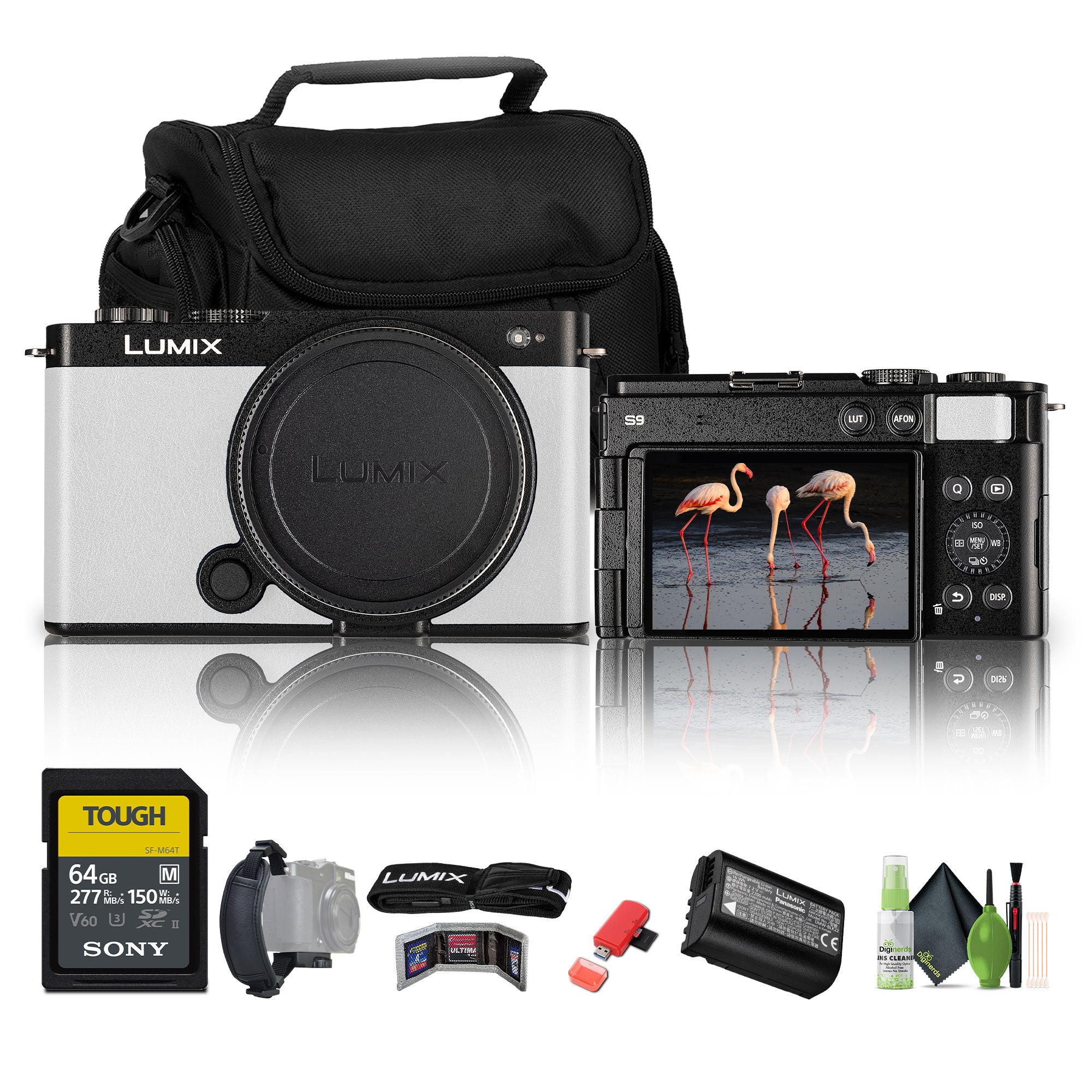 Panasonic Lumix S9Camera White , 64GB SF-M UHS-II SDXC Memory Card