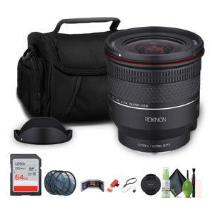 Rokinon AF 14-24mm f/2.8 Sony E , 64GB Extreme PRO UHS-I SDXC Memory Card