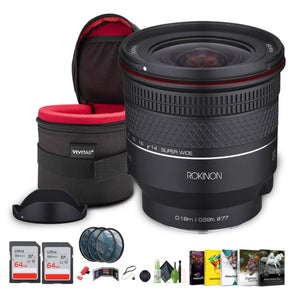 Rokinon AF 14-24mm f/2.8 Sony E , 2 Pack of 64GB PRO UHS-I SDXC Memory Card