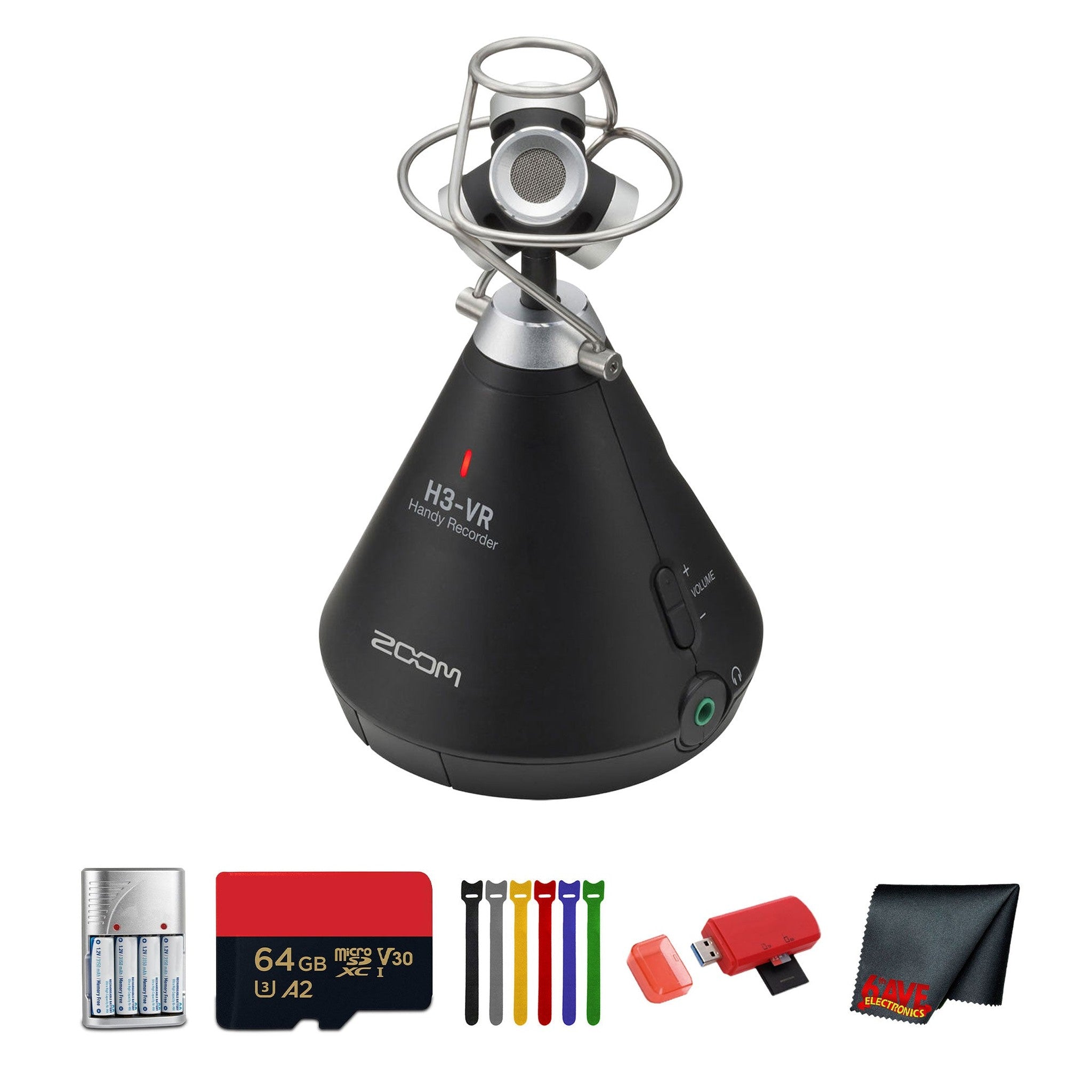 Zoom H3-VR Handy Audio Recorder with Built-In Ambisonics Mic Array, Bundle