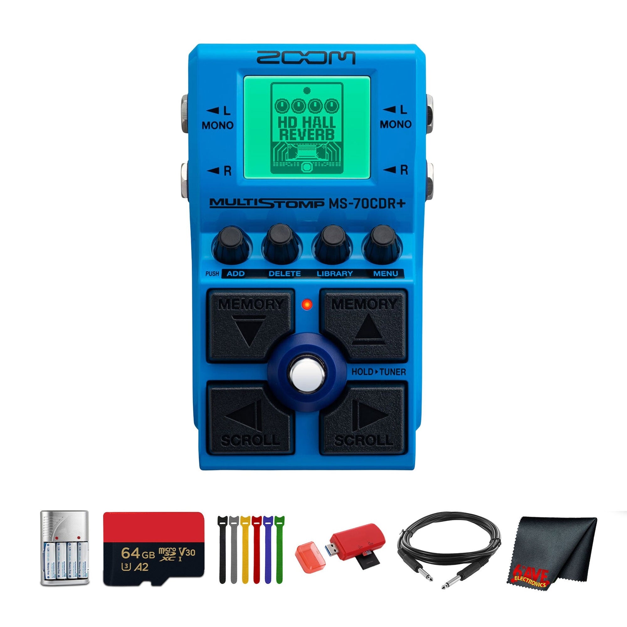 Zoom MS-70CDR+ Multi-FX Pedal + Balanced Interconnect, Bundle