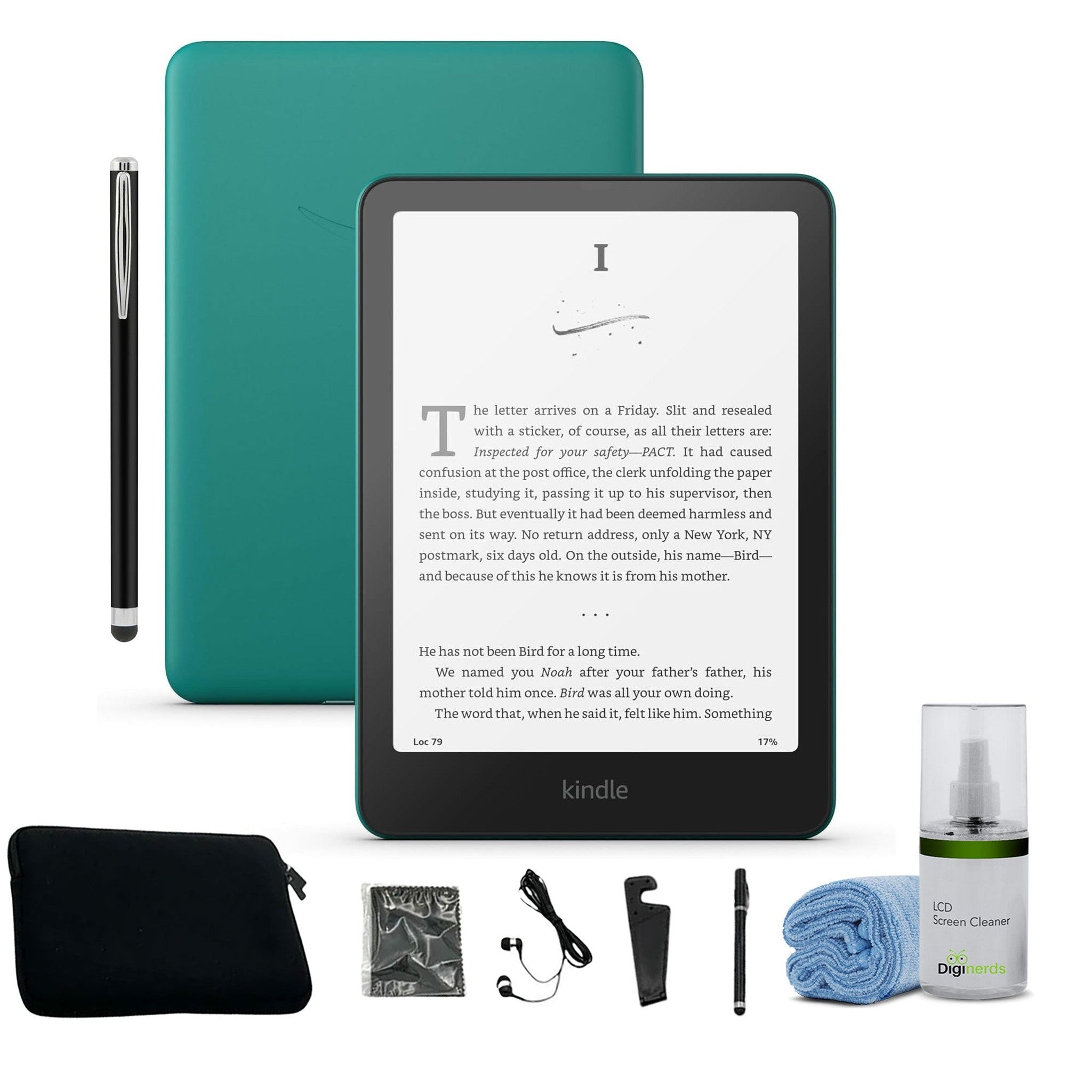 Kindle Paperwhite 16 GB with new 7" glare-free display and weeks of battery life – Jade + More Kindle