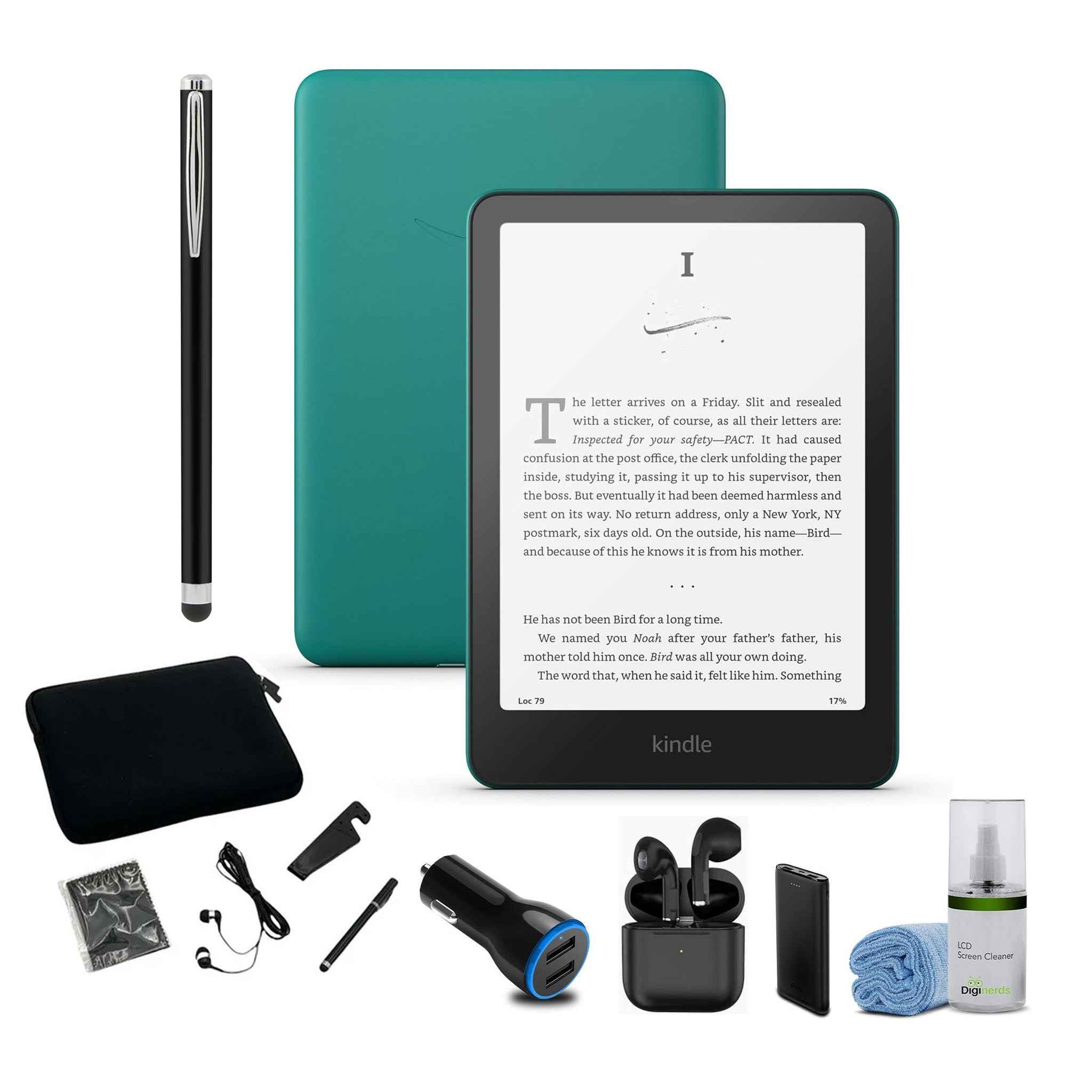 Kindle Paperwhite (16 GB) with new 7" glare-free display and weeks of battery life – Jade + More