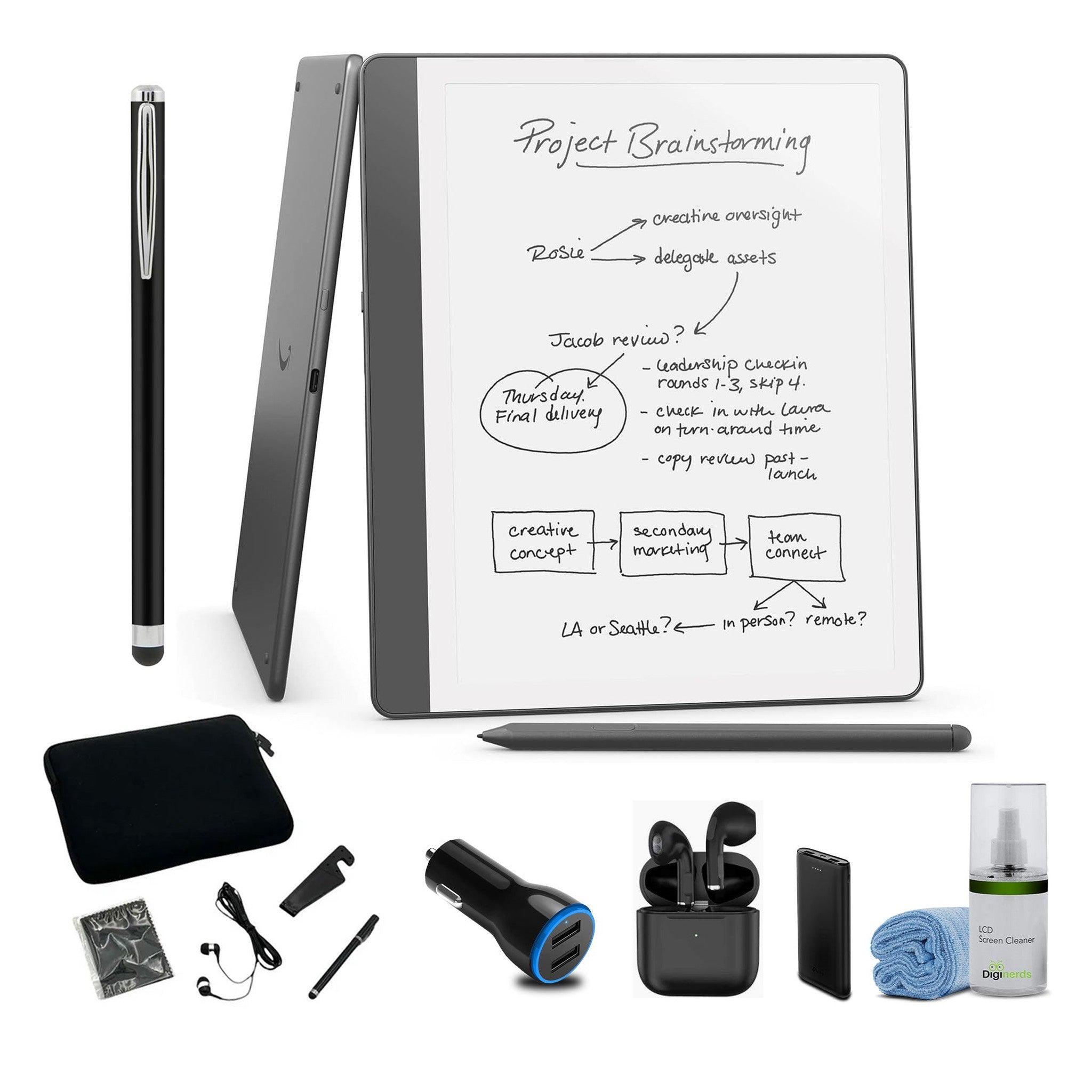 Kindle Scribe 16 GB - Redesigned display with uniform borders. Now write directly on books and documents. With built-in notebook summarization. Includes Premium Pen - Tungsten + More Kindle