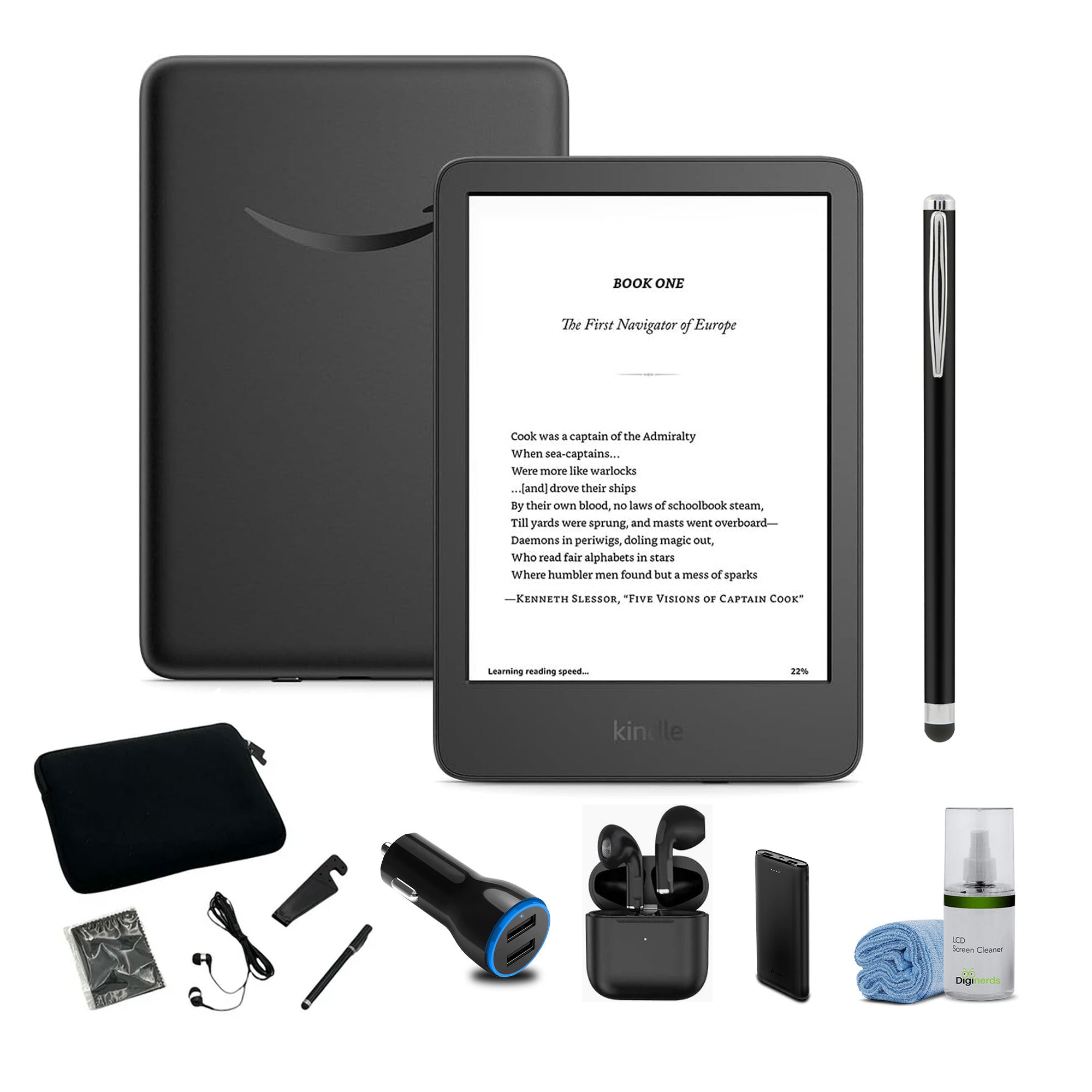Kindle 16 GB - 2024 - Lightest and most compact Kindle, with glare-free display, faster page turns, adjustable front light, and long battery life - Black + More
