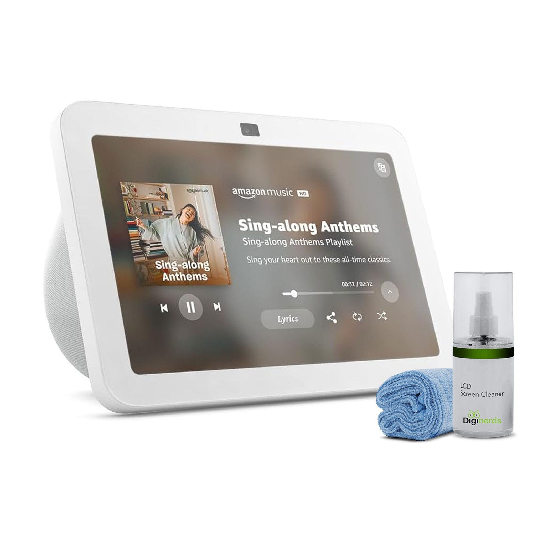 Echo Show 8 3rd Generation 8-inch Smart Display with Alexa - Glacier White + Screen Cleaning Kit Kindle