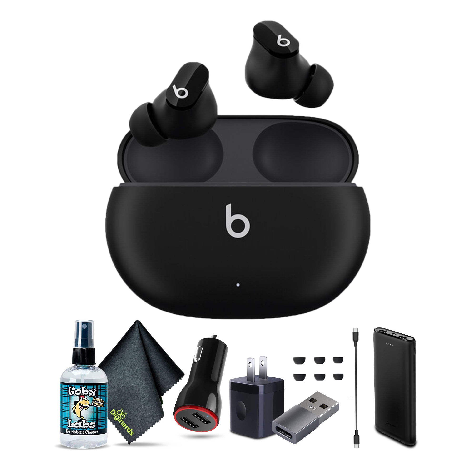 Beats by Dr. Dre Studio Buds Noise Canceling True Wireless In-Ear Headphones Black Bundle with Accessories
