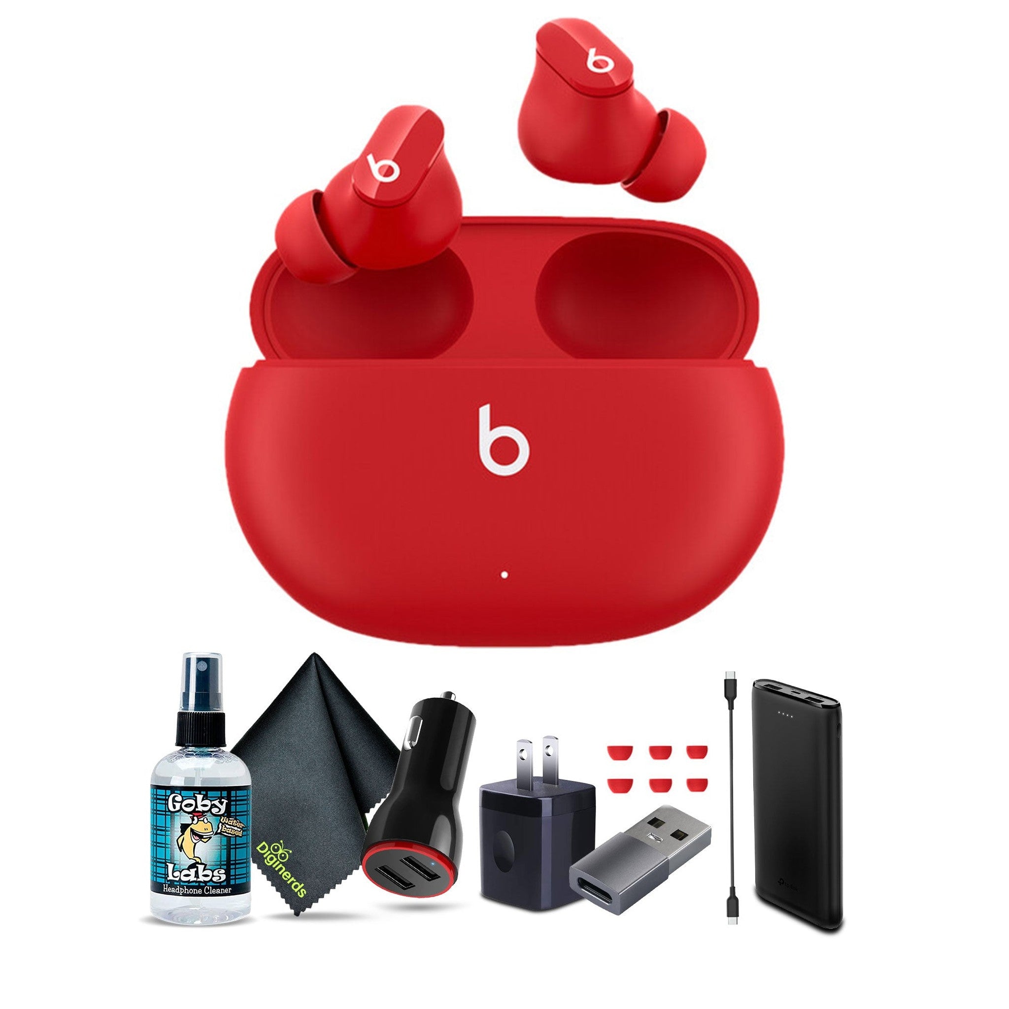Beats by Dr. Dre Studio Buds Noise Canceling True Wireless In-Ear Headphones Red Bundle with Accessories Beats