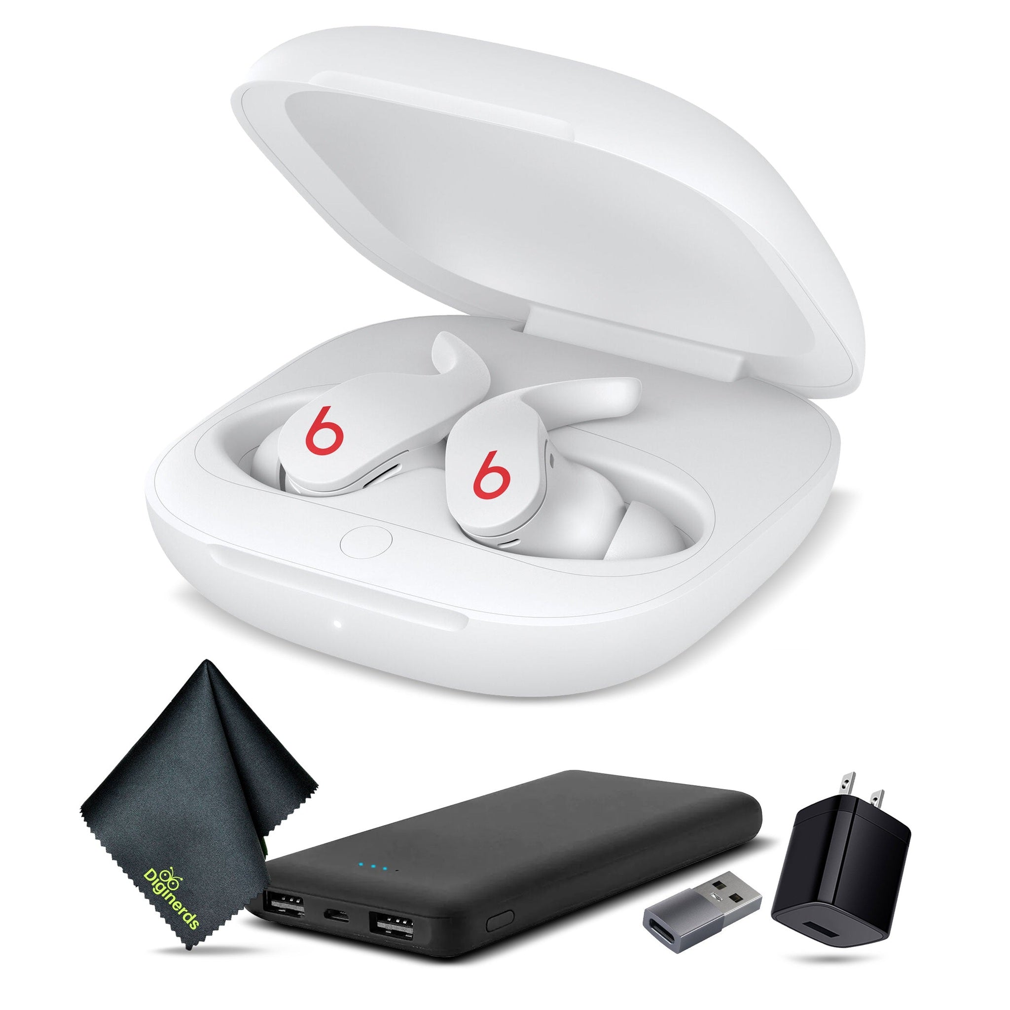 Beats Fit Pro Noise-Canceling True Wireless In-Ear Headphones White Bundle and Accessories Beats
