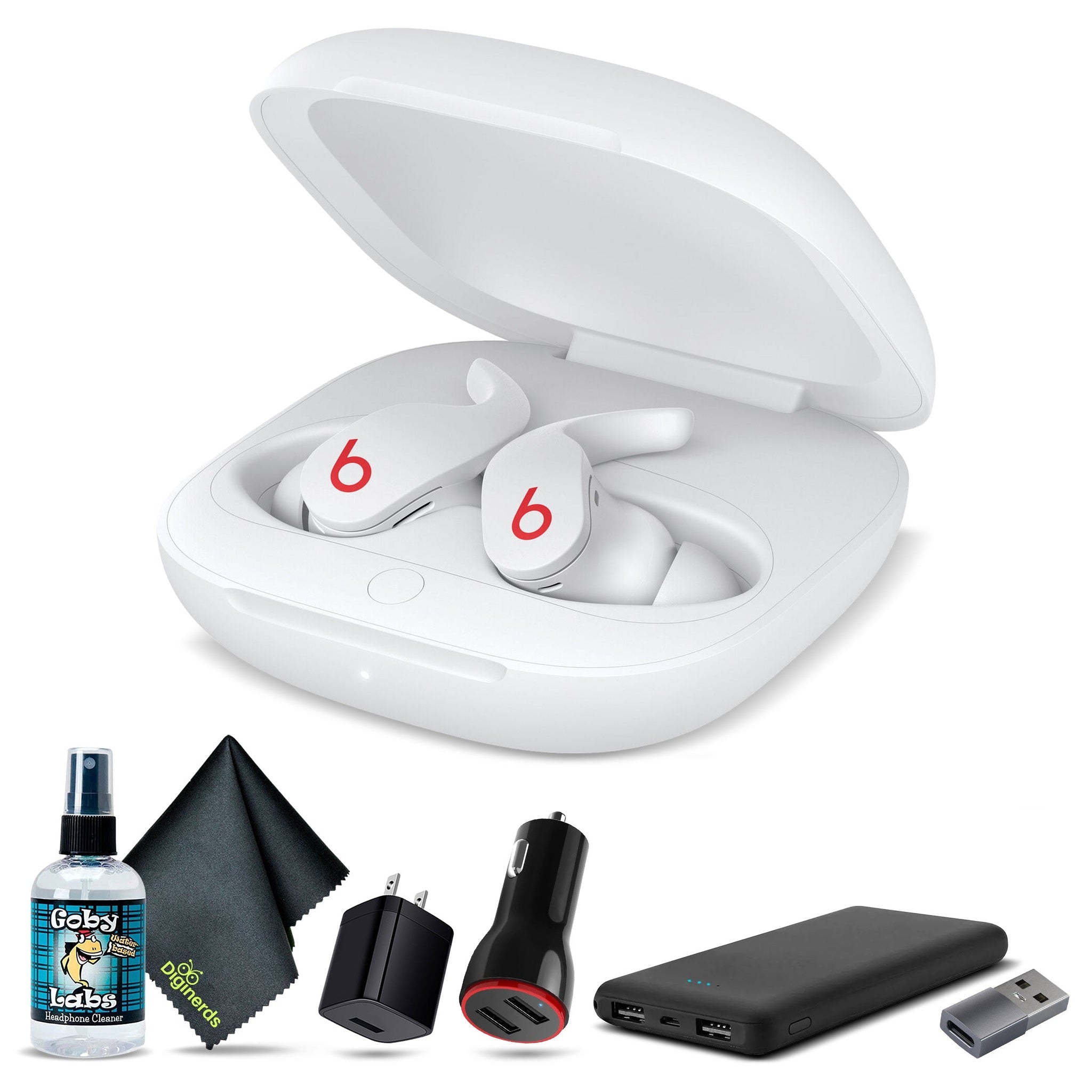 Beats Fit Pro Noise-Canceling True Wireless In-Ear Headphones White Bundle + Accessories Beats