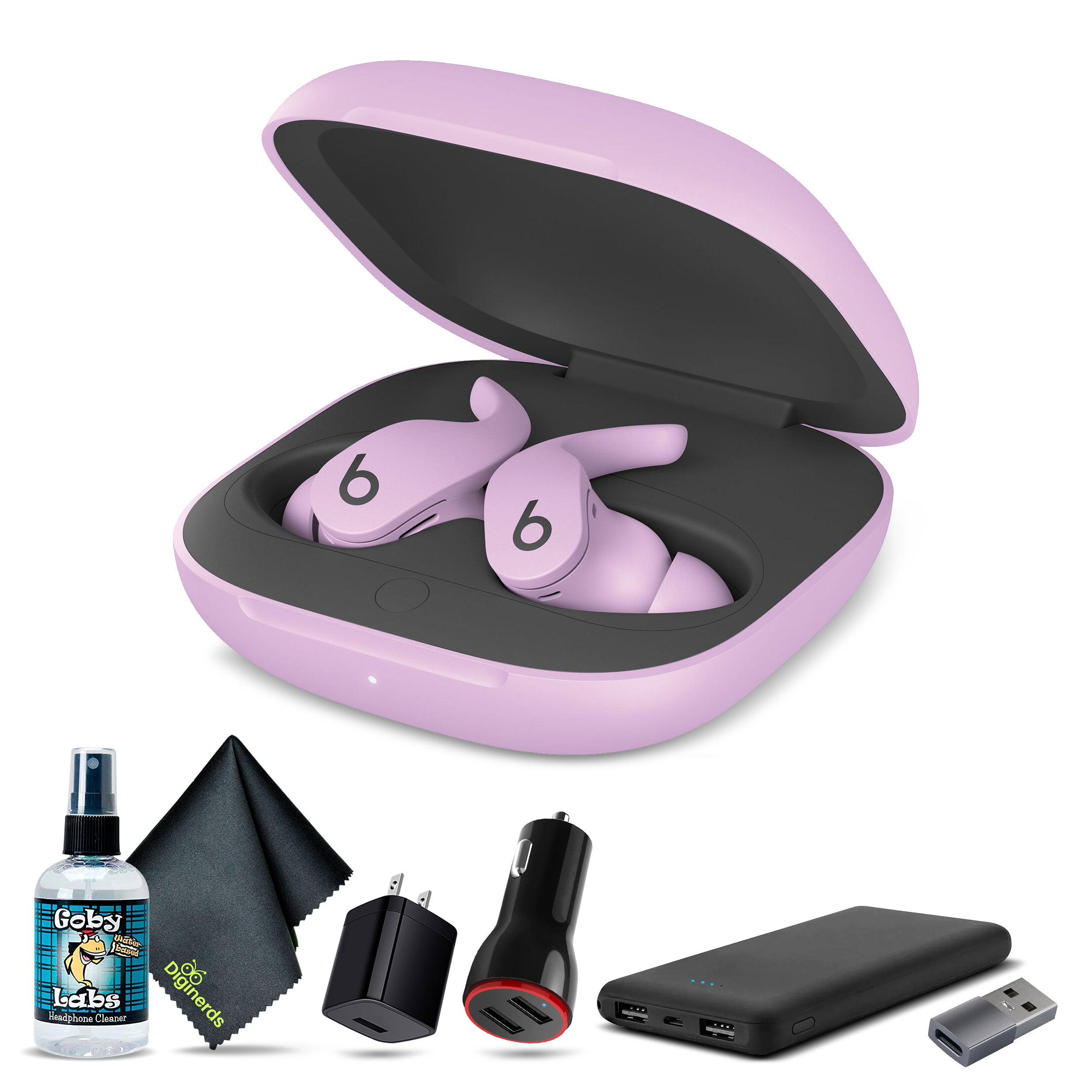 Beats Fit Pro Noise-Canceling True Wireless In-Ear Headphones Purple Bundle + Accessories
