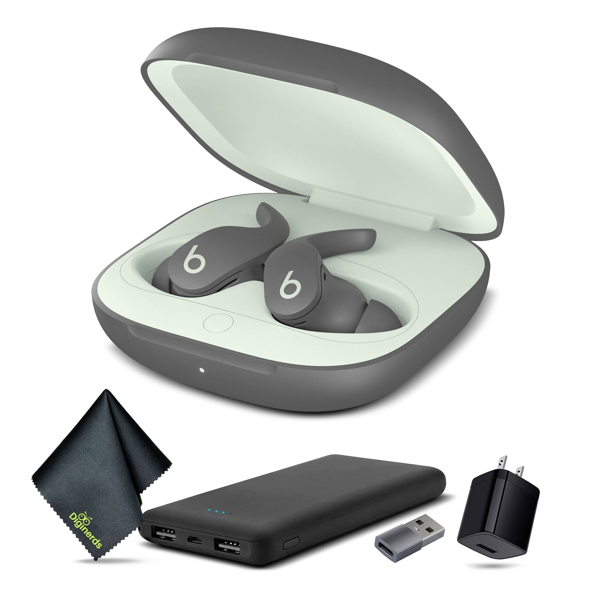 Beats Fit Pro Noise-Canceling True Wireless In-Ear Headphones Grey Bundle and Accessories