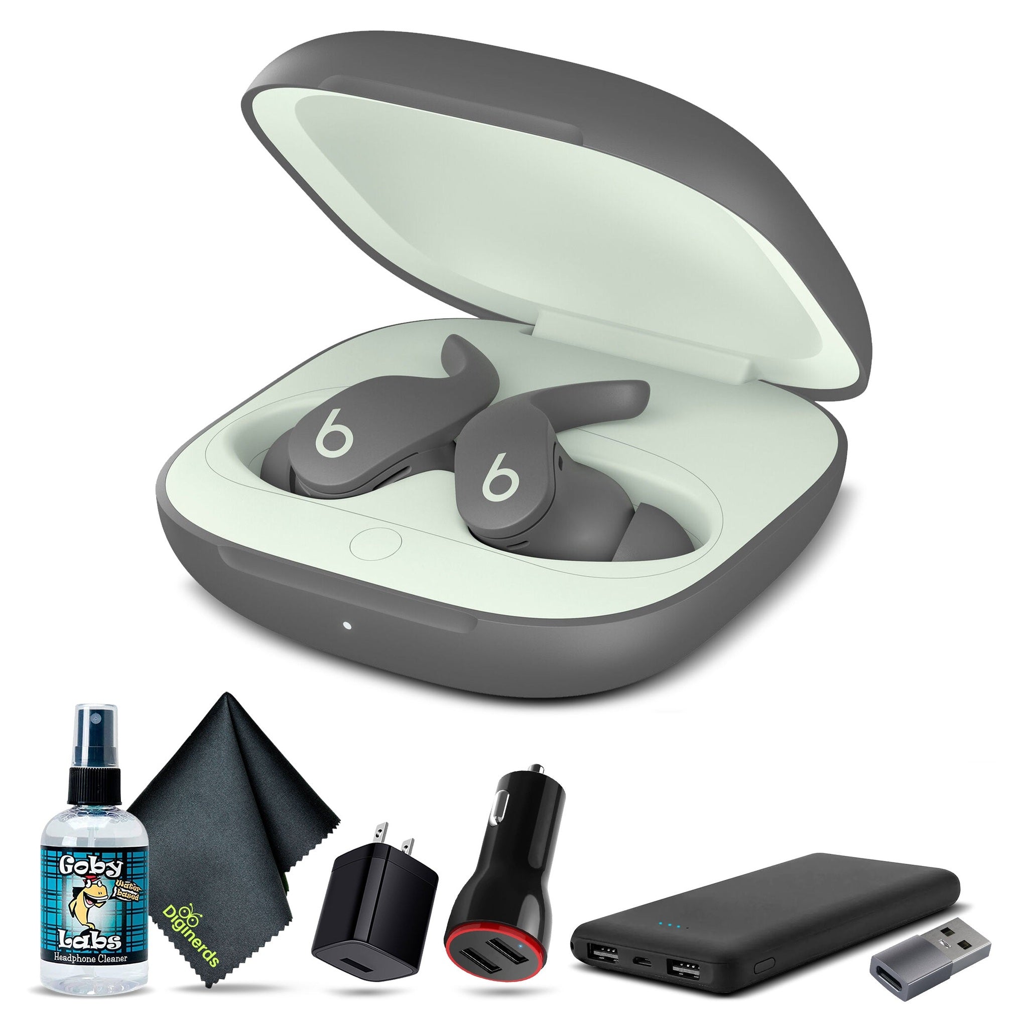 Beats Fit Pro Noise-Canceling True Wireless In-Ear Headphones Grey Bundle + Accessories