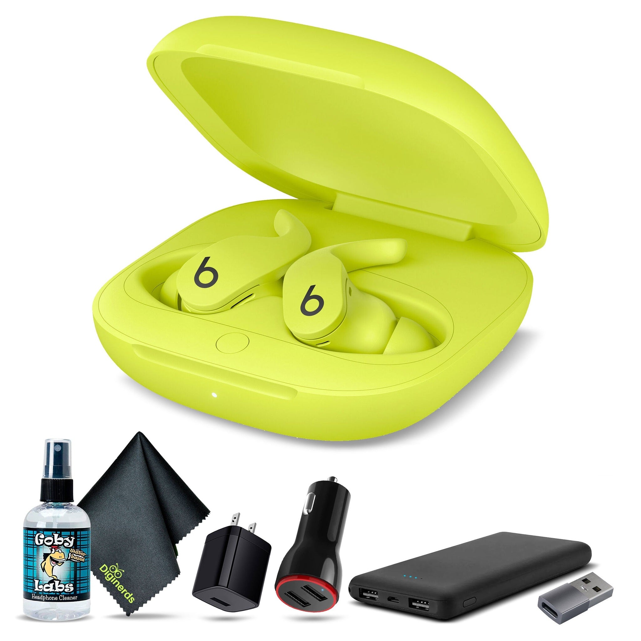 Beats Fit Pro Noise-Canceling True Wireless In-Ear Headphones Yellow Bundle And Accessories Beats