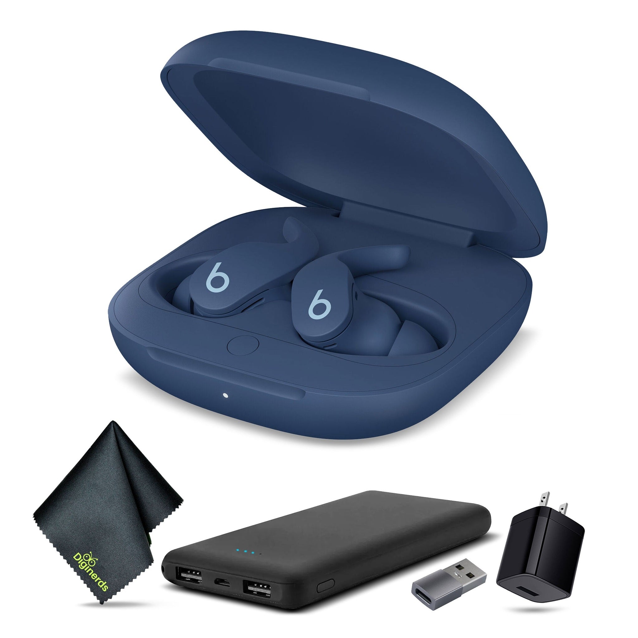 Beats Fit Pro Noise-Canceling True Wireless In-Ear Headphones Blue Bundle And Accessories