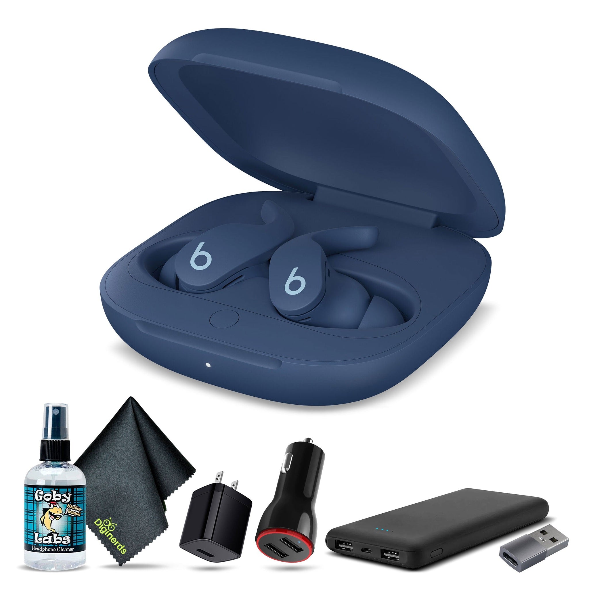 Beats Fit Pro Noise-Canceling True Wireless In-Ear Headphones Blue Bundle + Accessories